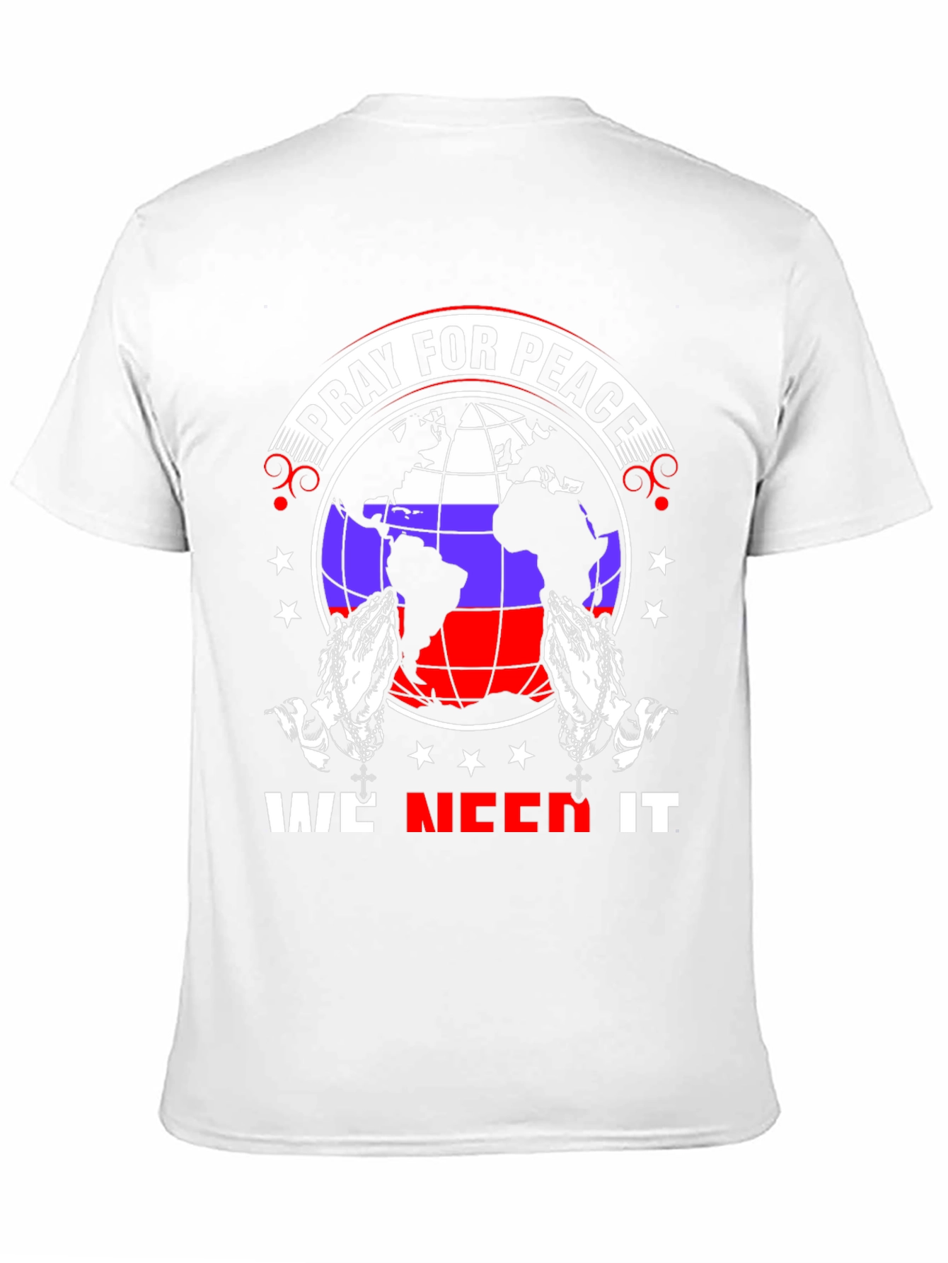 Pray for Peace T-Shirt - World Globe Design