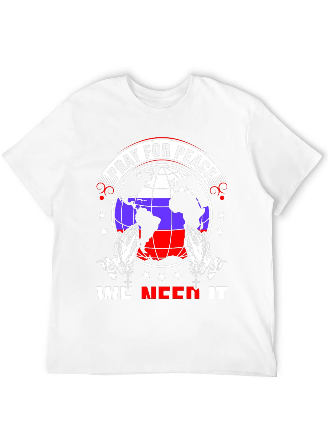Pray for Peace T-Shirt - World Globe Design