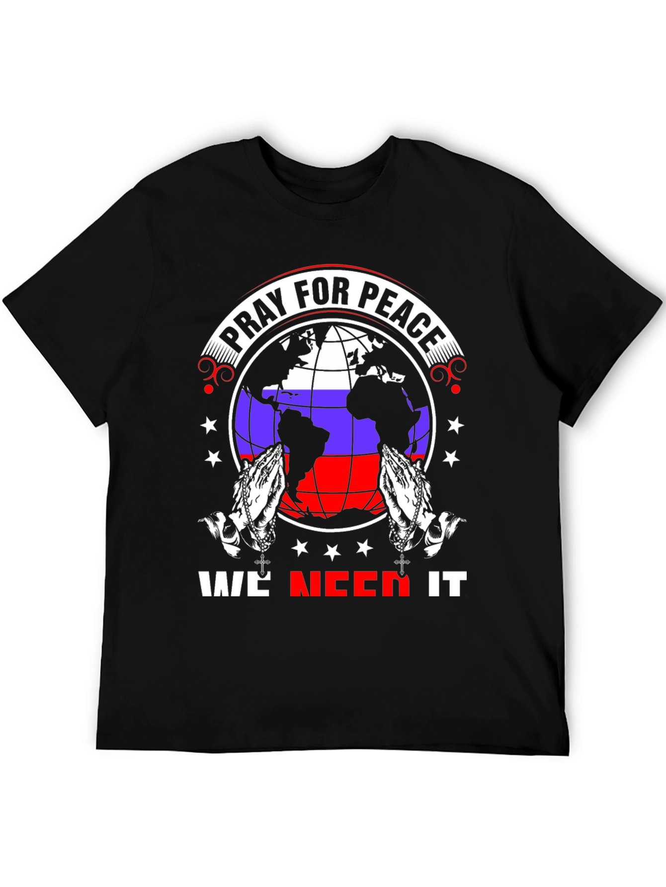 Pray for Peace T-Shirt - World Globe Design
