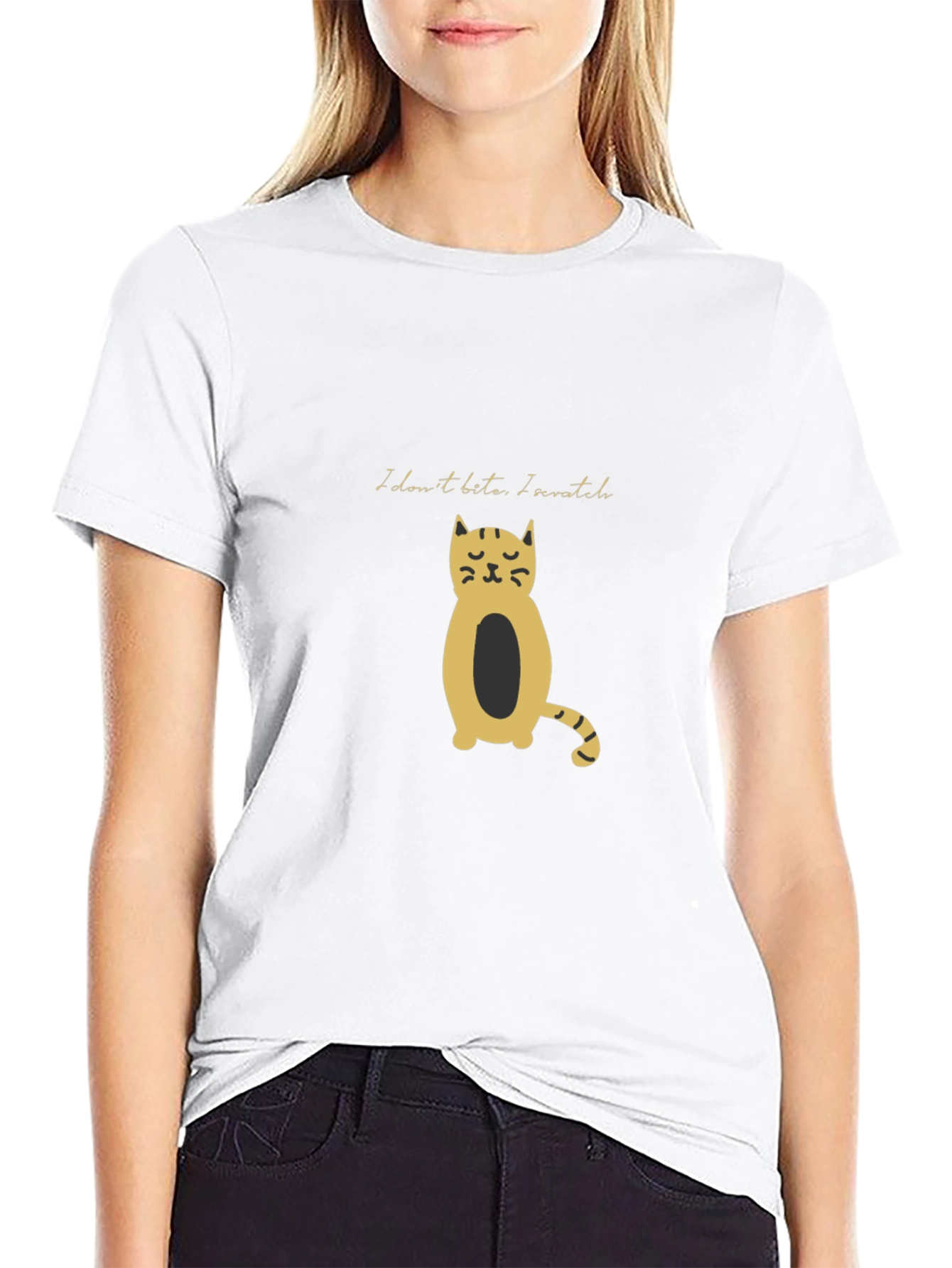 Black Cat Tee: I Dont Bite I Scratch!