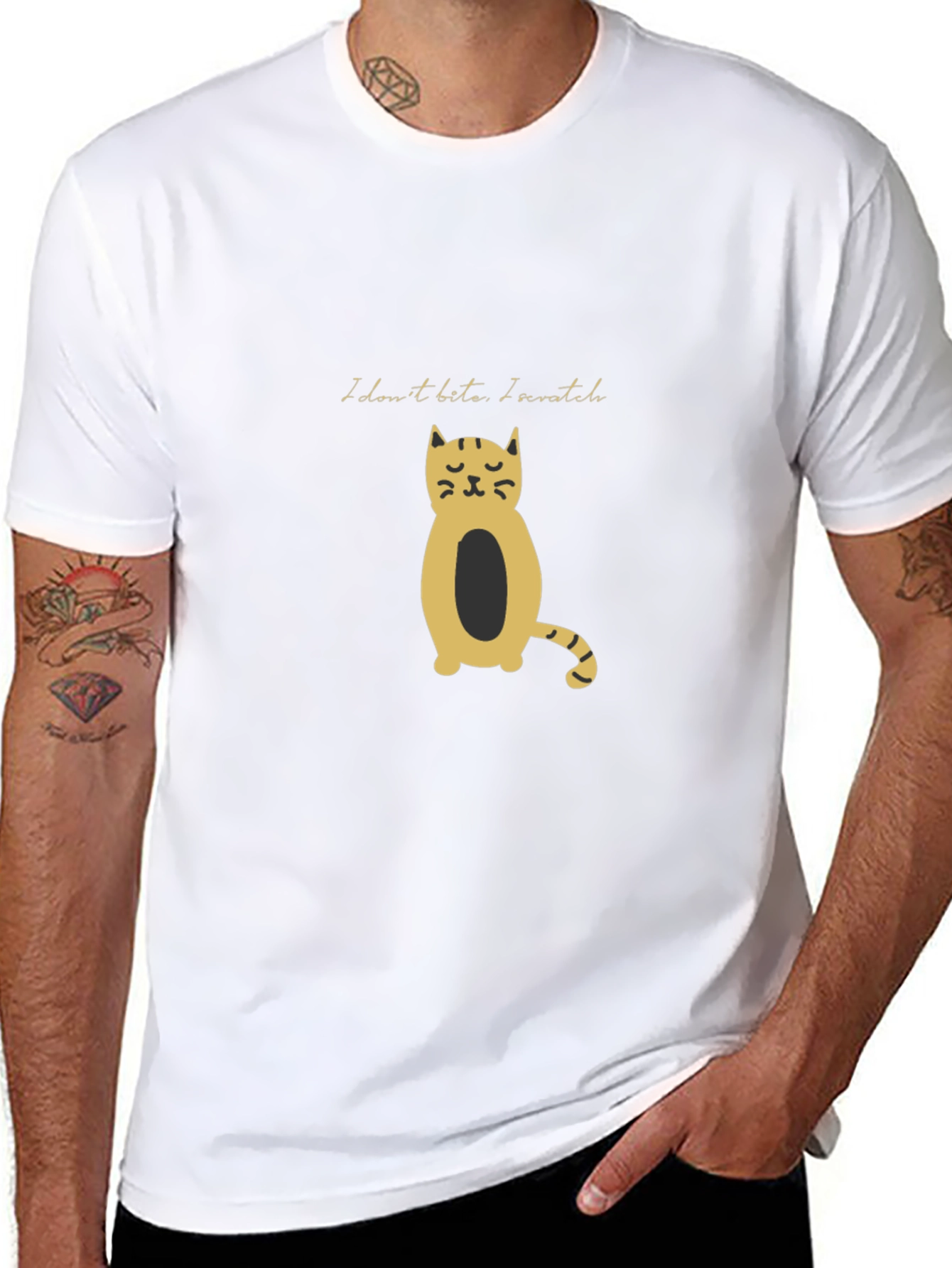 Black Cat Tee: I Dont Bite I Scratch!