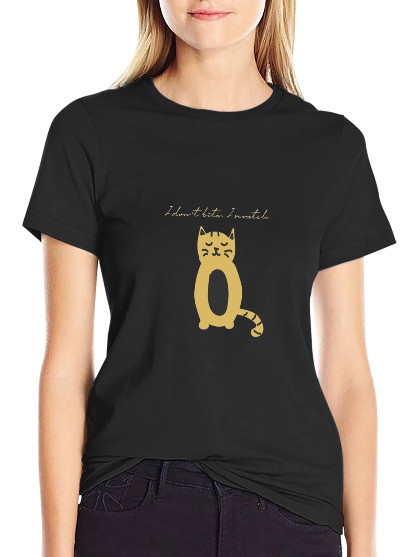 Black Cat Tee: I Dont Bite I Scratch!