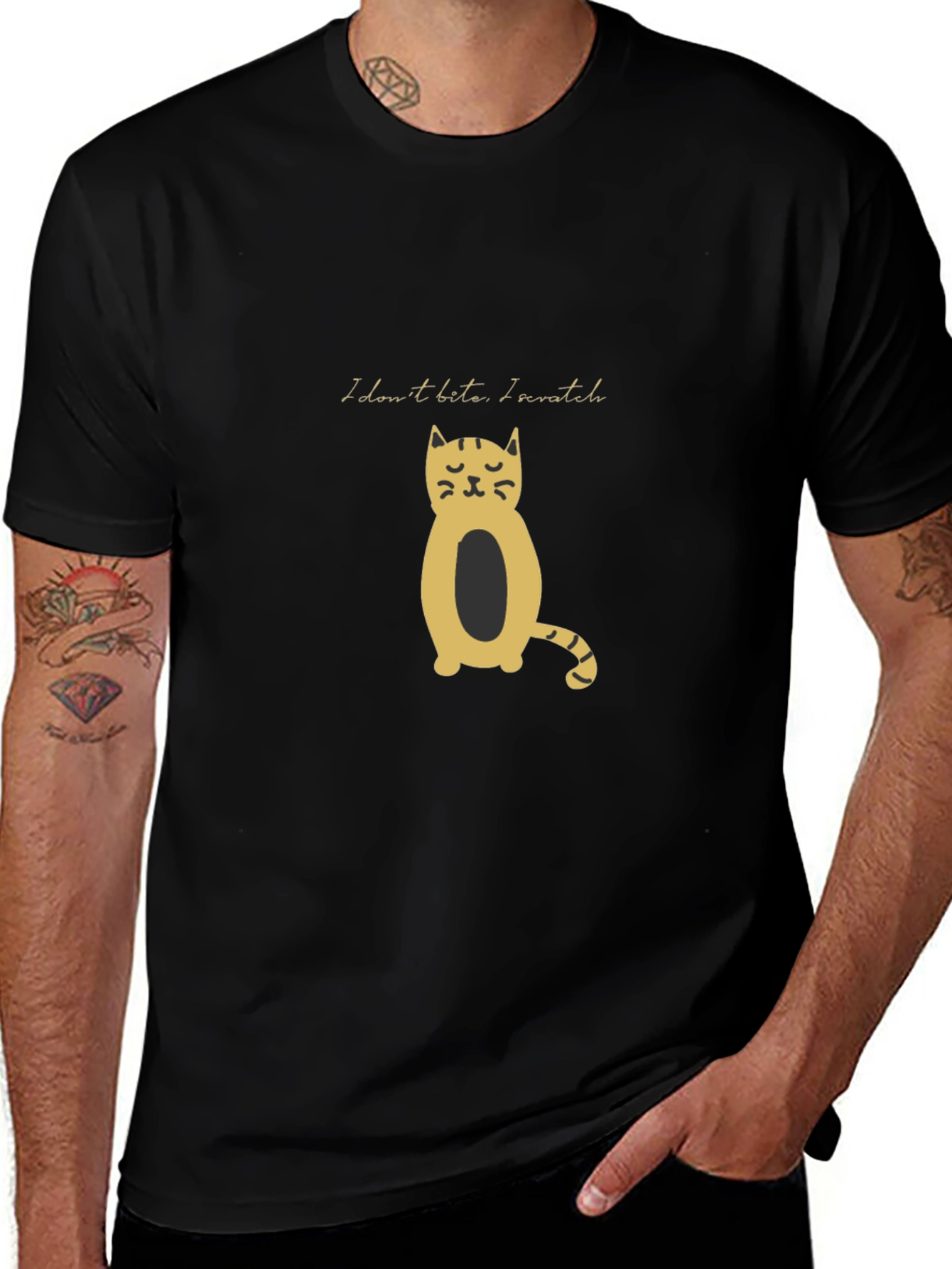 Black Cat Tee: I Dont Bite I Scratch!