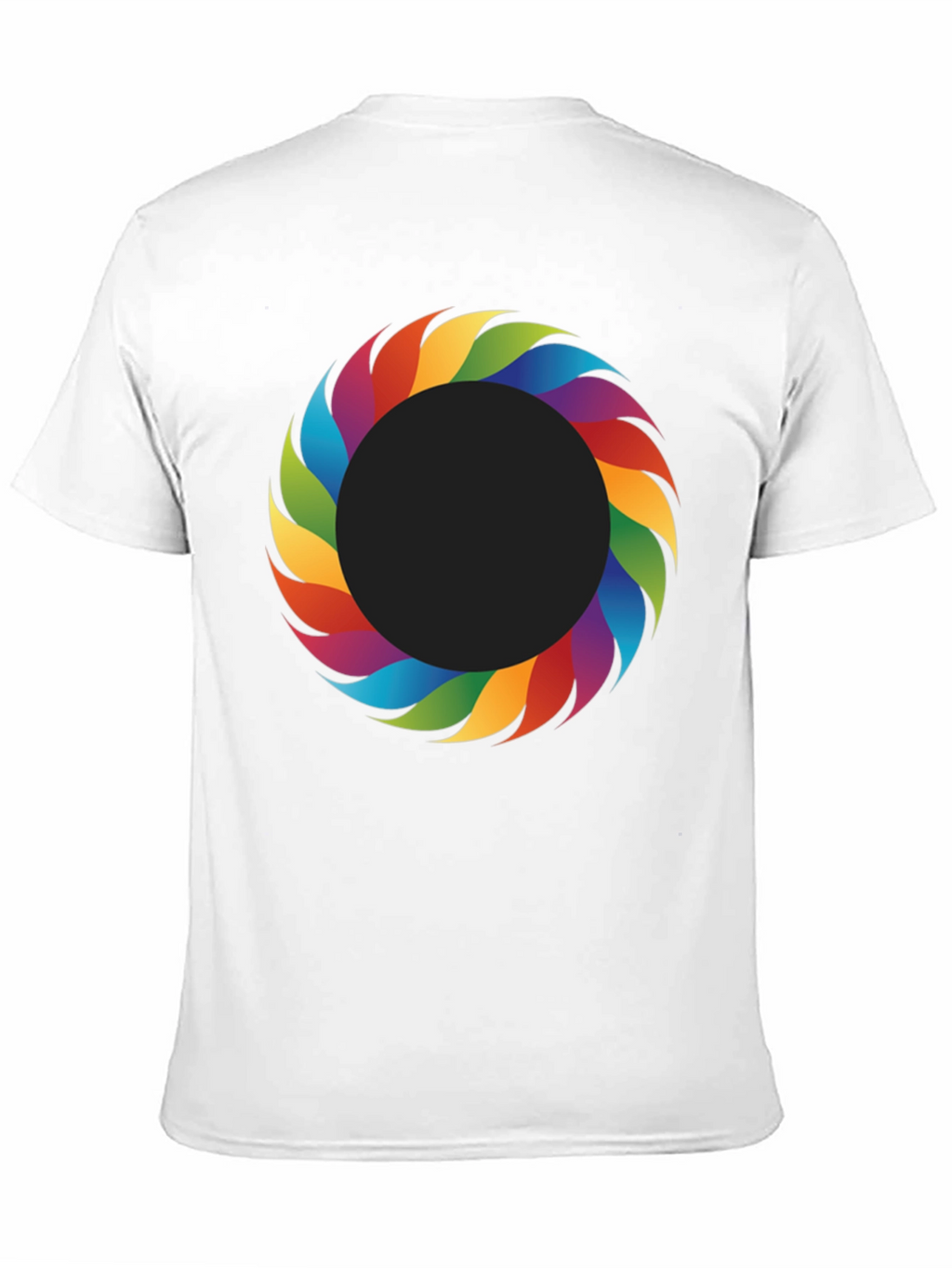 Rainbow Ring Graphic Tee - Stylish Mens Black T-Shirt
