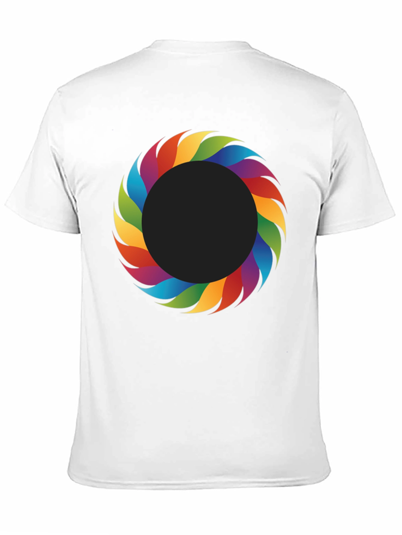 Rainbow Ring Graphic Tee - Stylish Mens Black T-Shirt
