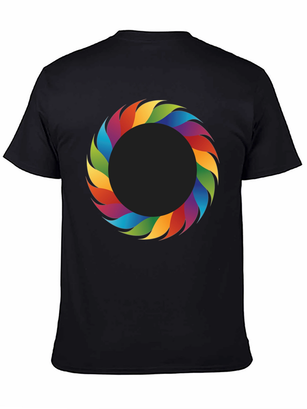 Rainbow Ring Graphic Tee - Stylish Mens Black T-Shirt