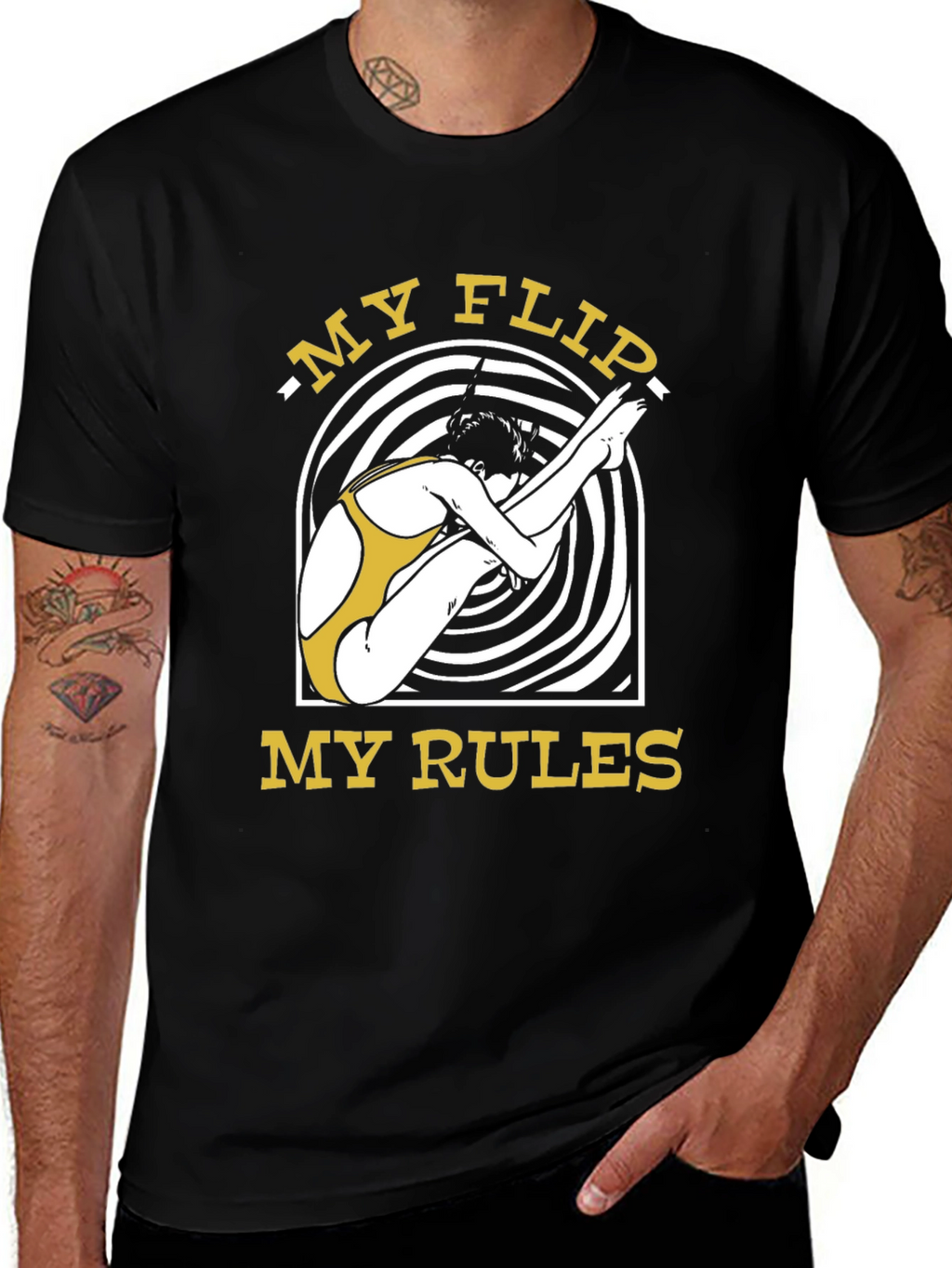 My Flip My Rules Black Graphic T-Shirt
