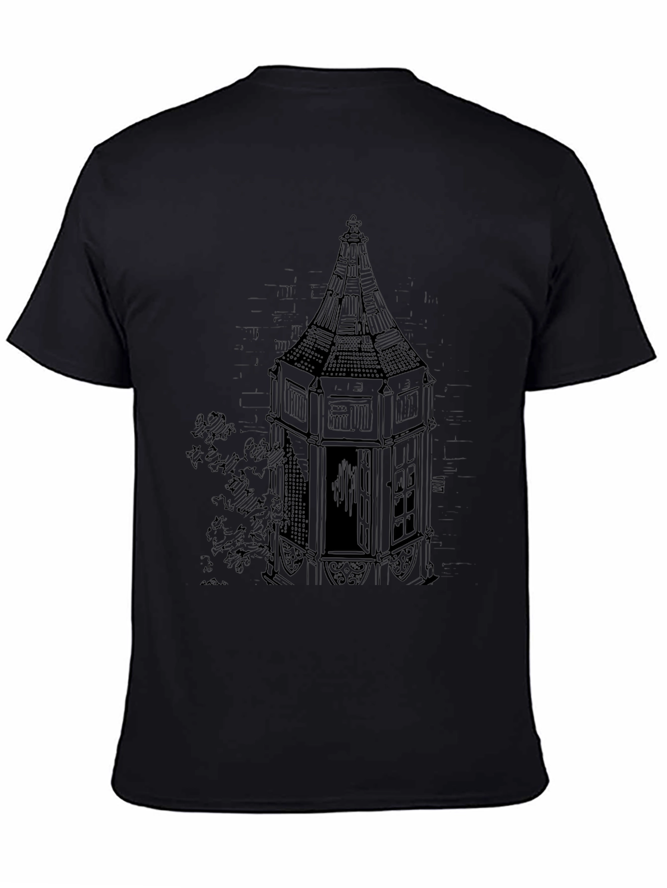 Tower Graphic Print Black T-Shirt