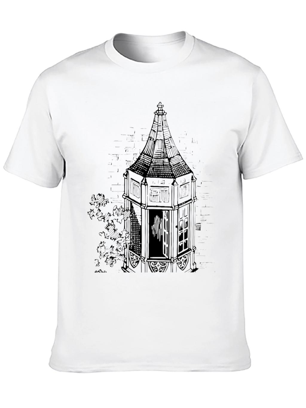 Tower Graphic Print Black T-Shirt