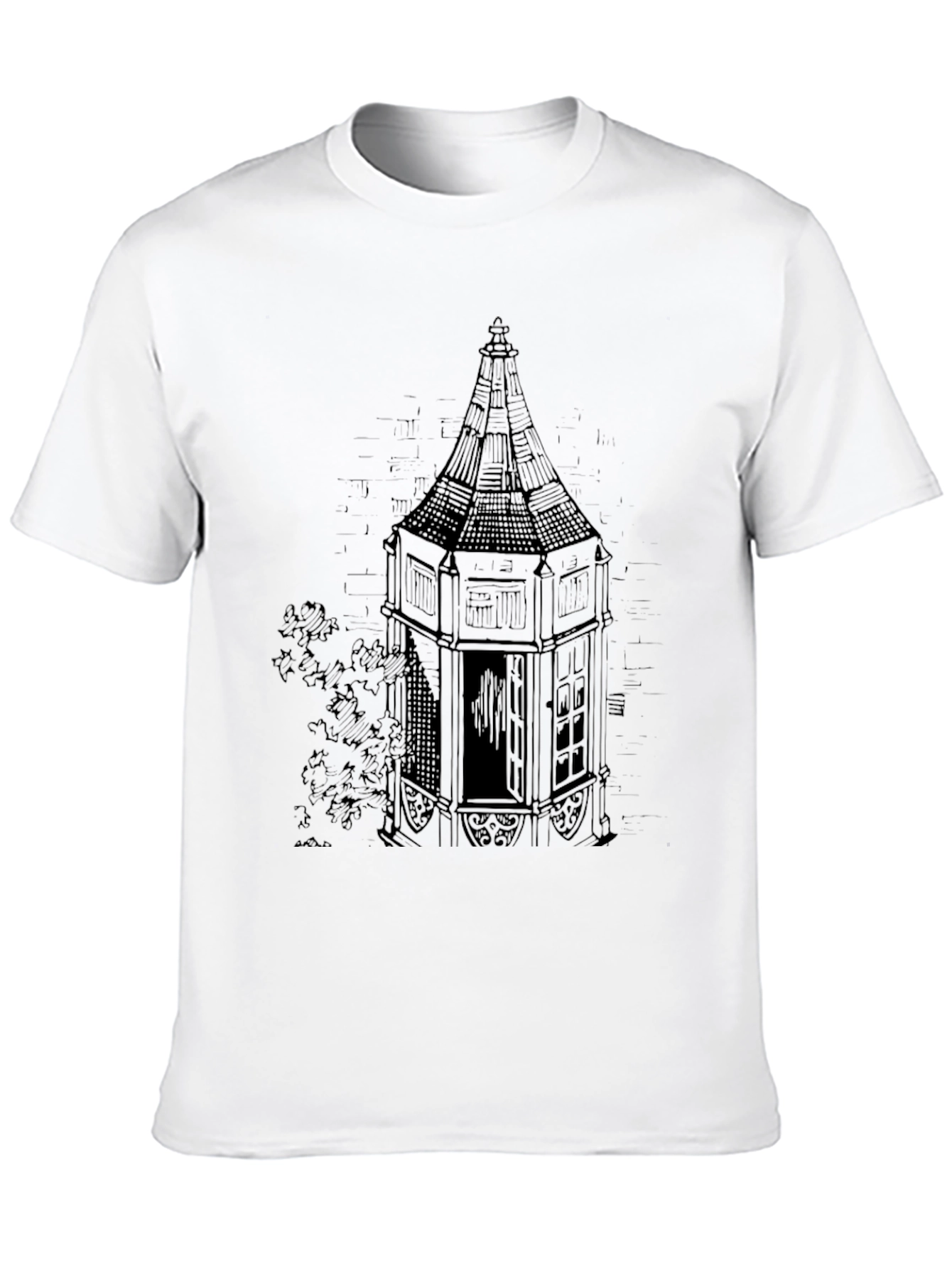 Tower Graphic Print Black T-Shirt