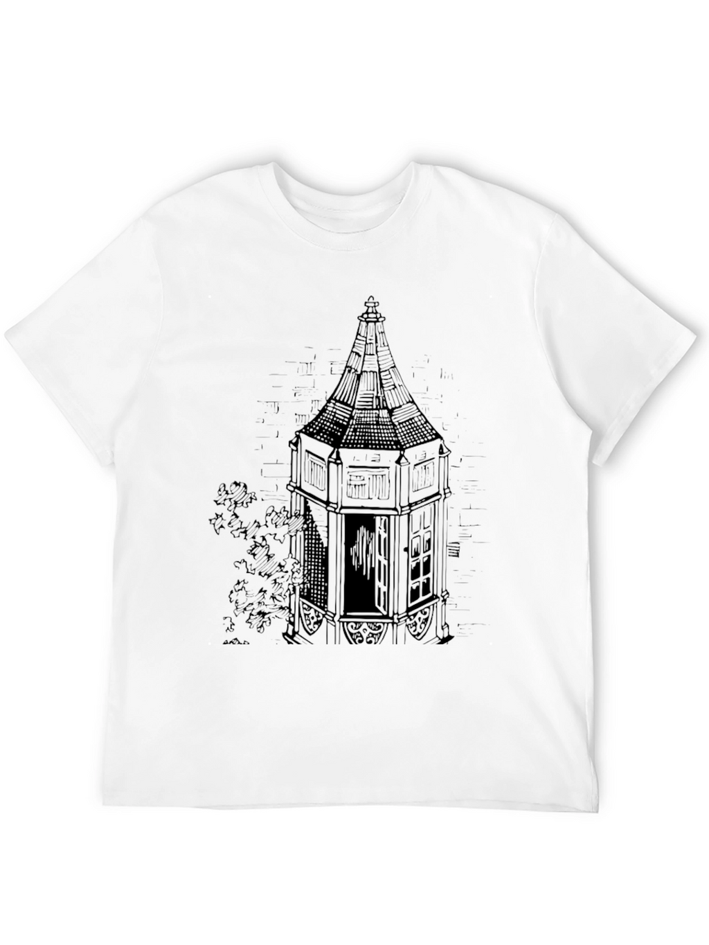 Tower Graphic Print Black T-Shirt