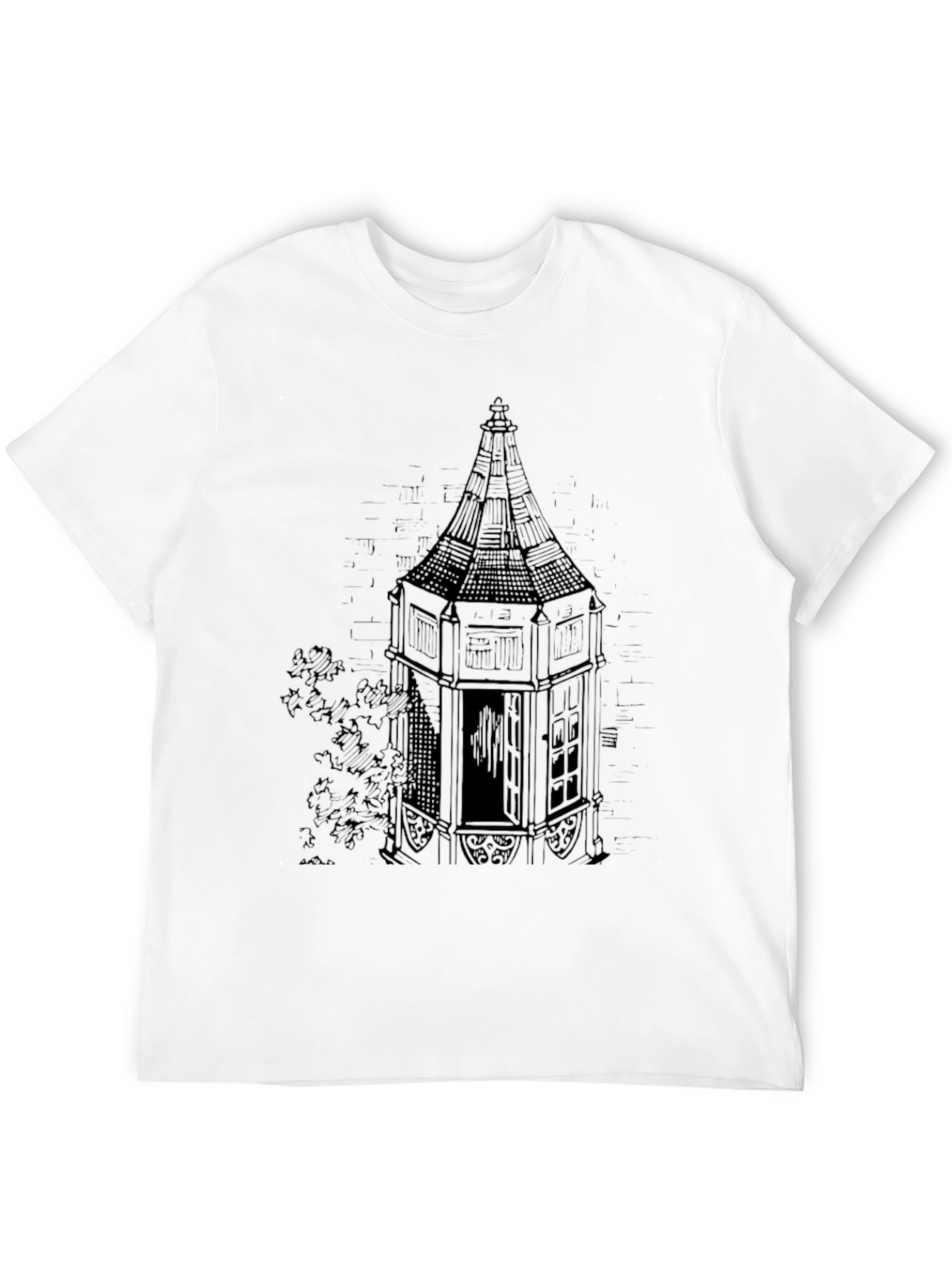 Tower Graphic Print Black T-Shirt