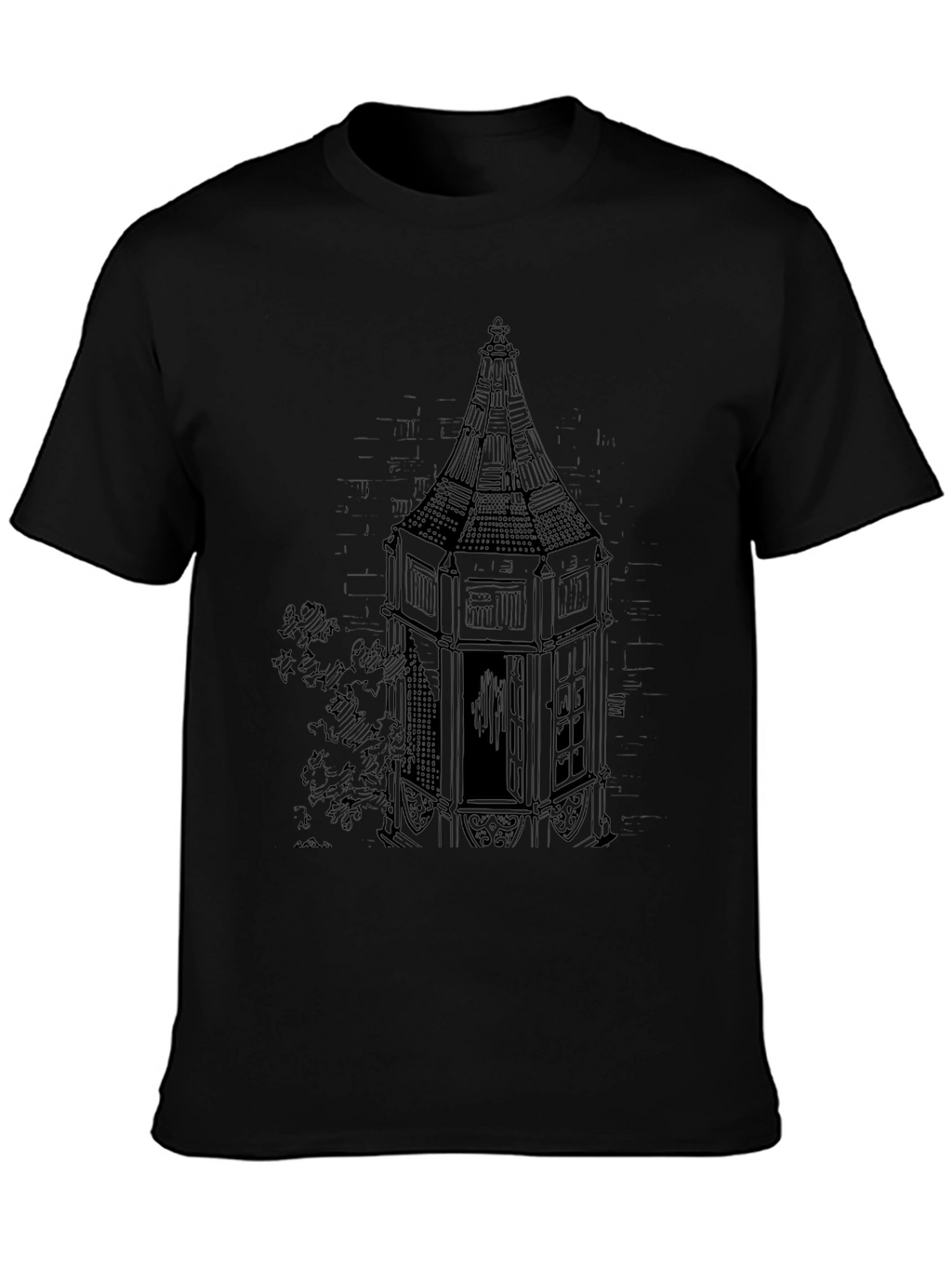 Tower Graphic Print Black T-Shirt