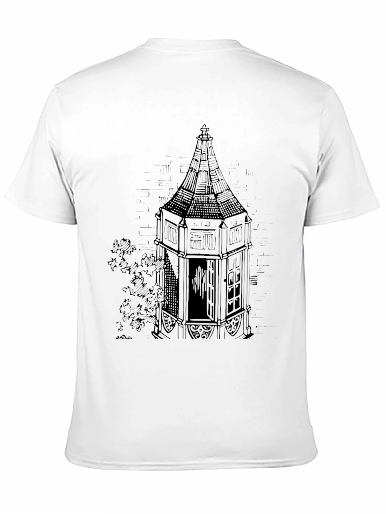 Tower Graphic Print Black T-Shirt