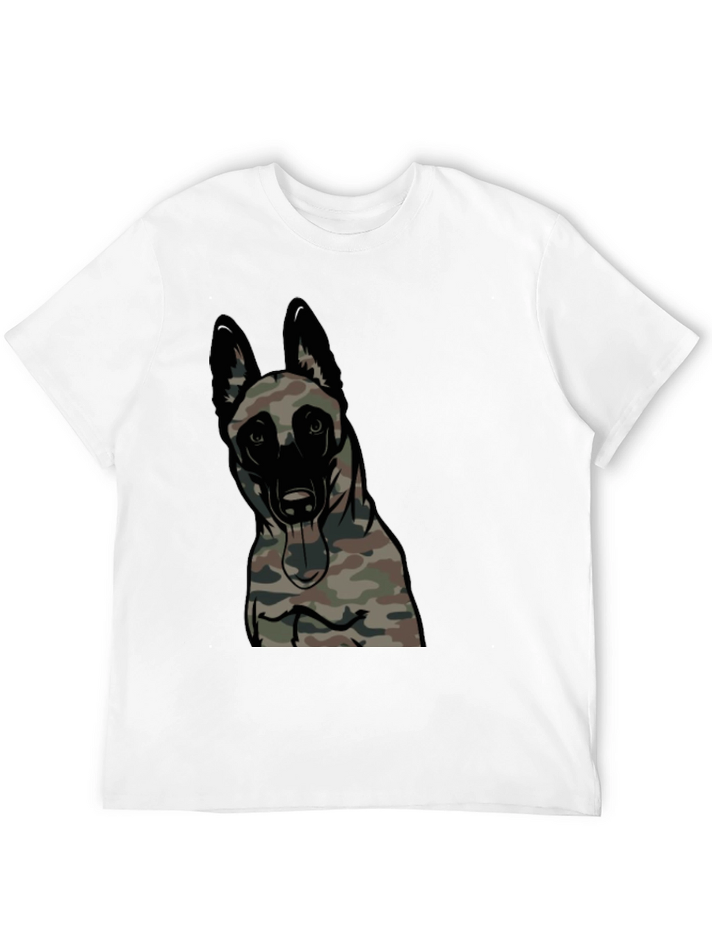 Camouflage Dog Graphic Tee - Black