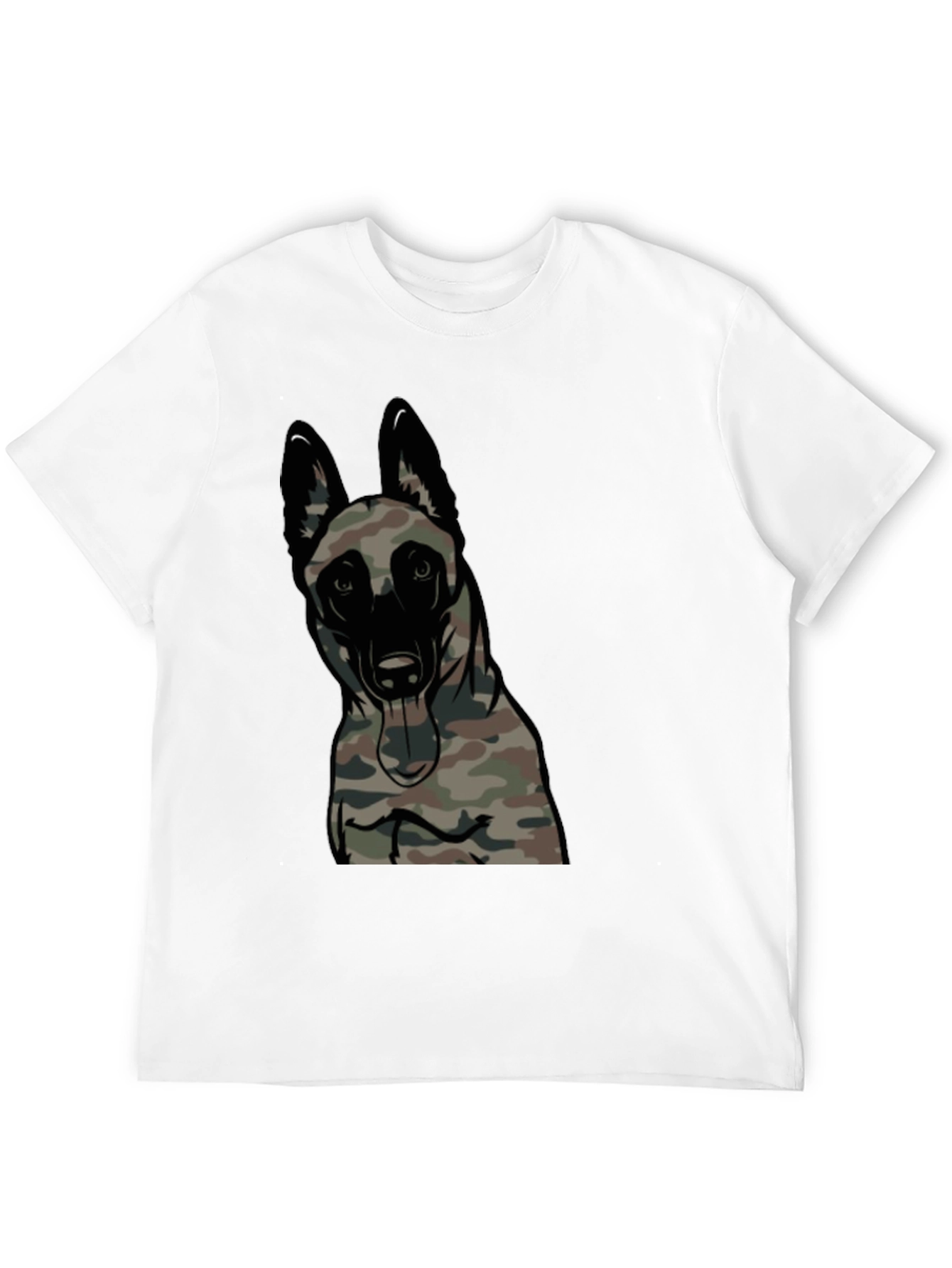 Camouflage Dog Graphic Tee - Black