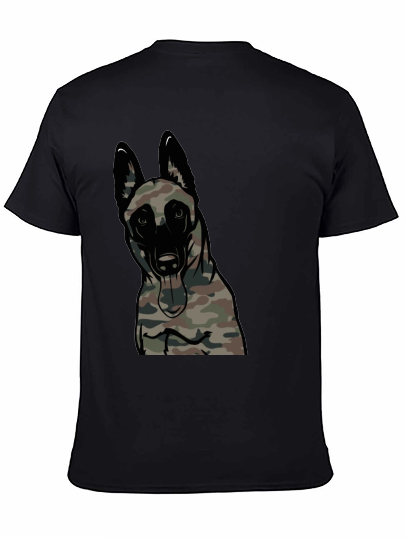 Camouflage Dog Graphic Tee - Black