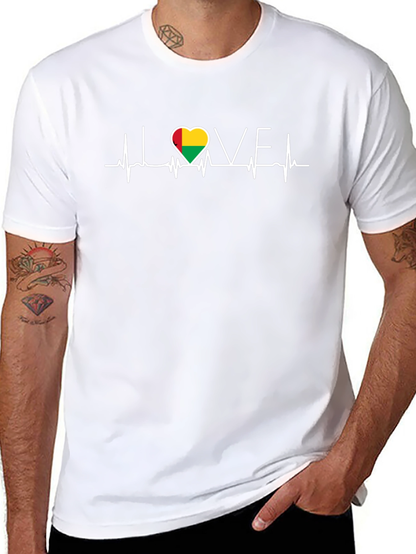I Love Guinea-Bissau Heartbeat T-Shirt