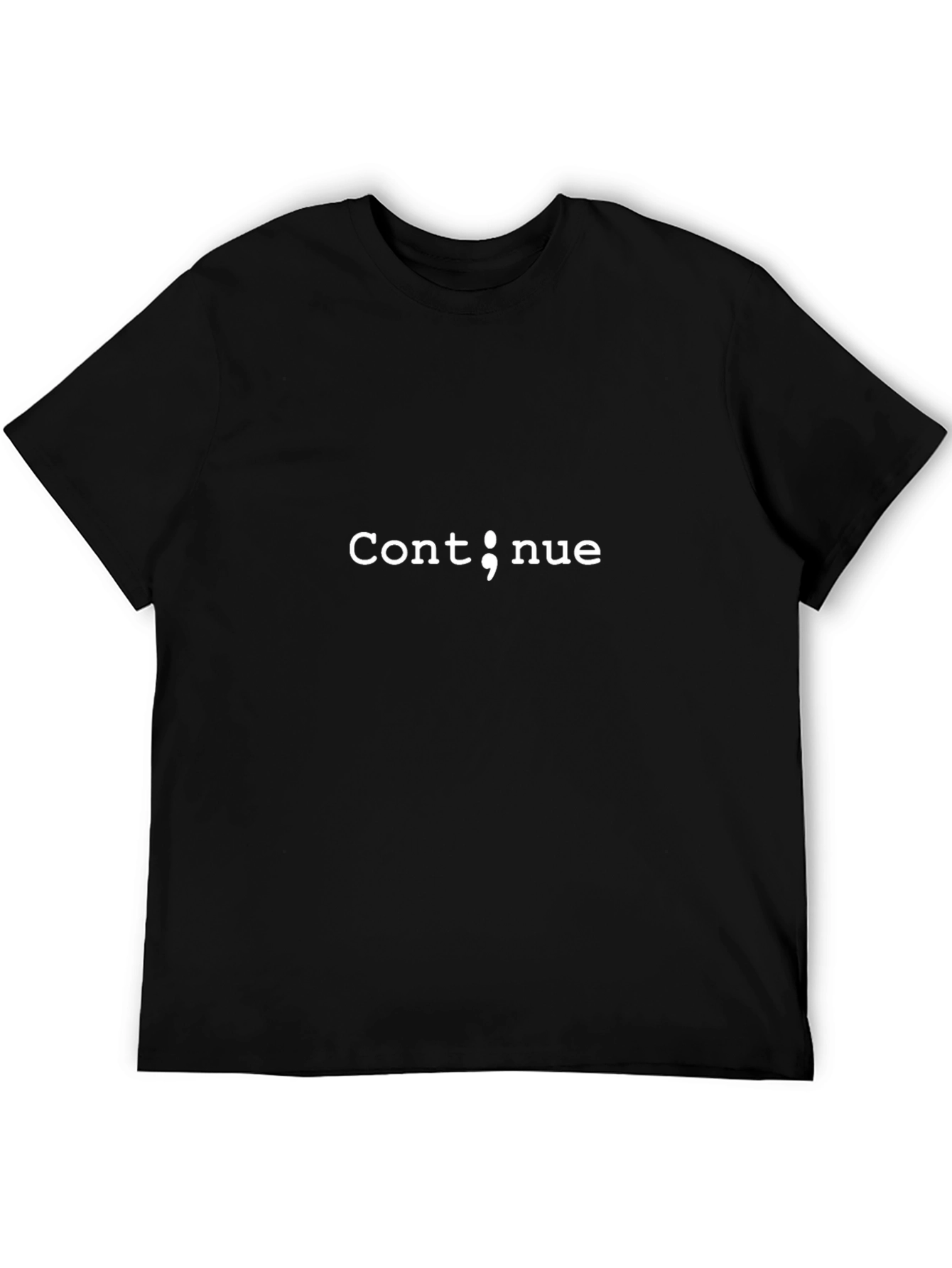 Continue Semicolon Programmer Black T-Shirt