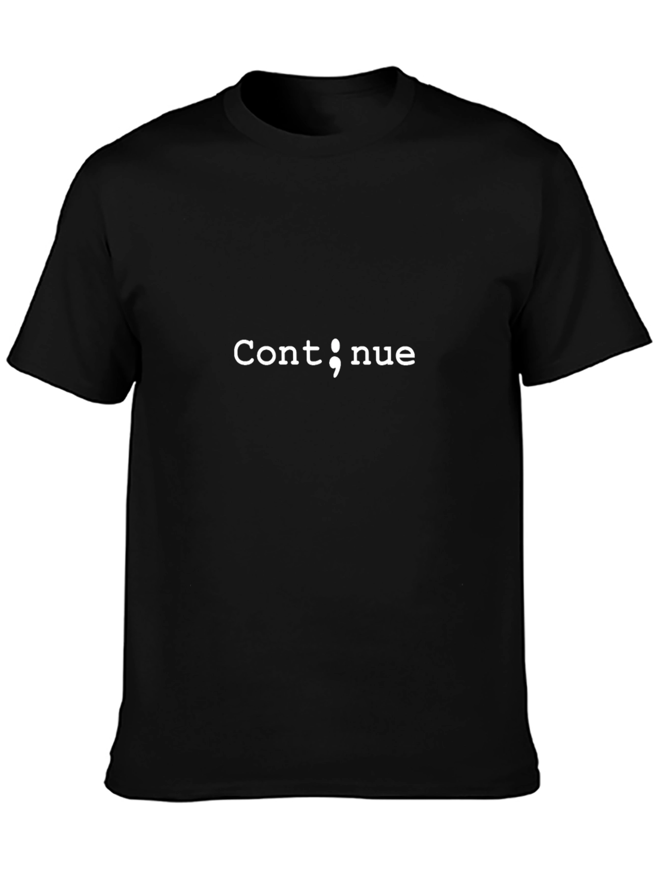 Continue Semicolon Programmer Black T-Shirt