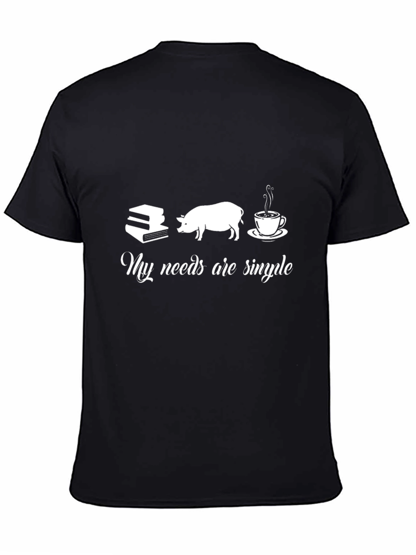 Simple Needs T-Shirt - Books Pig Coffee