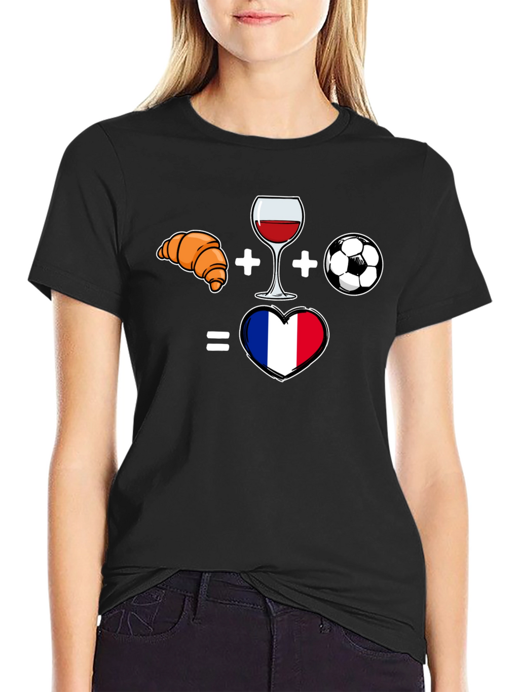 France Love T-Shirt - Croissant Wine Soccer