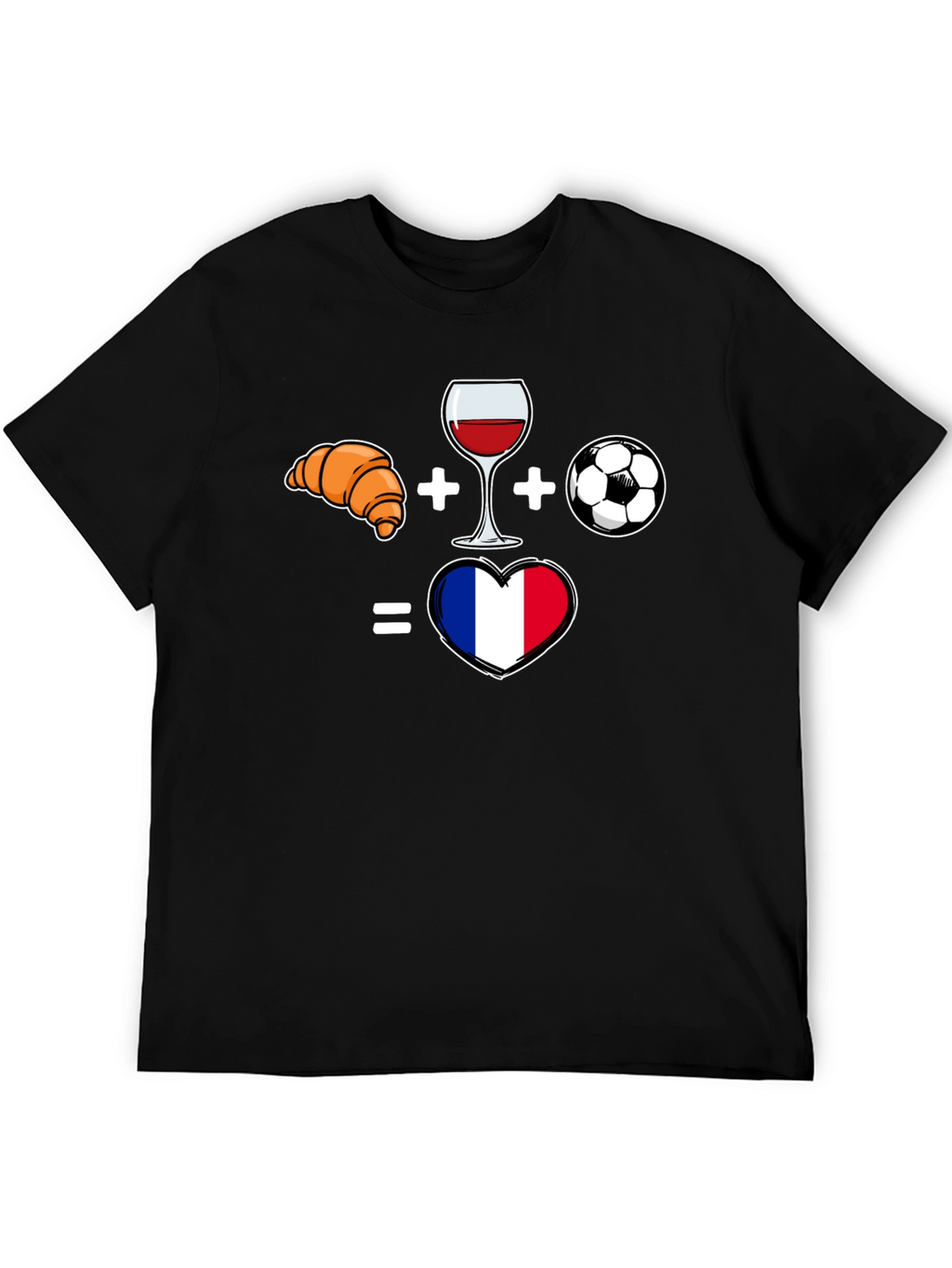 France Love T-Shirt - Croissant Wine Soccer