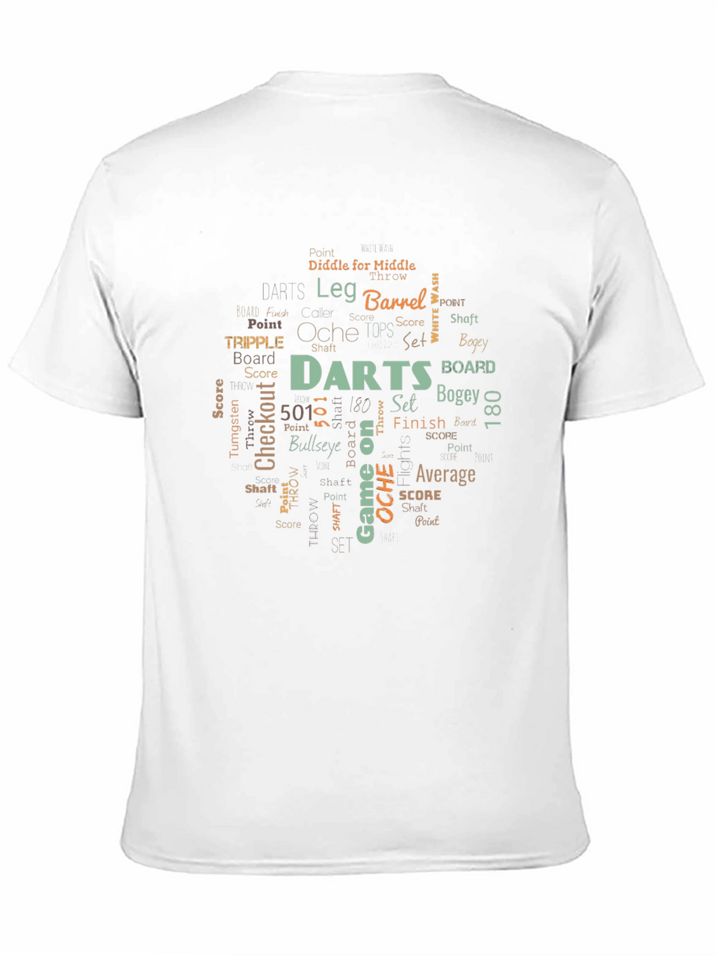 Darts Word Art Black T-Shirt