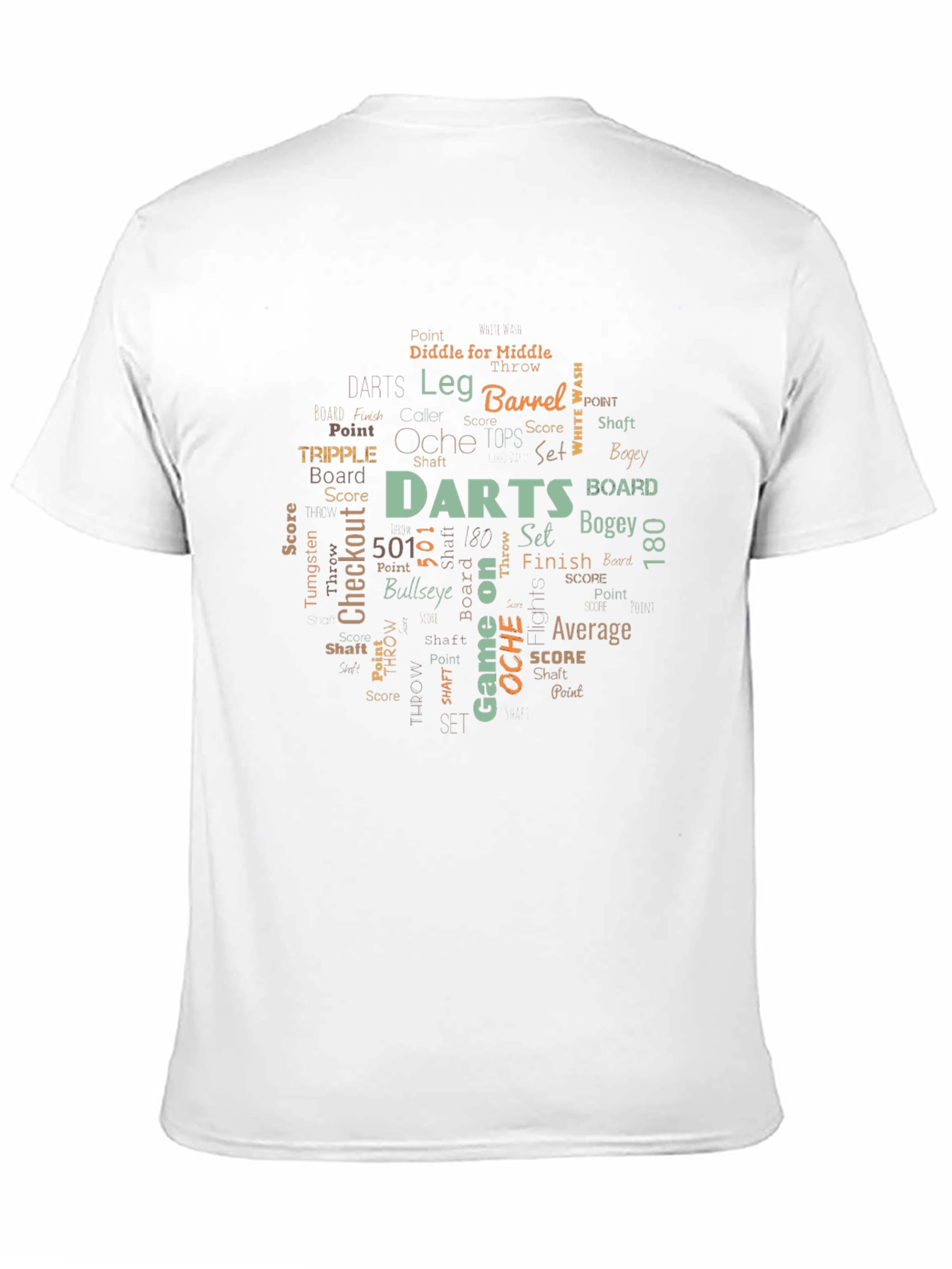 Darts Word Art Black T-Shirt