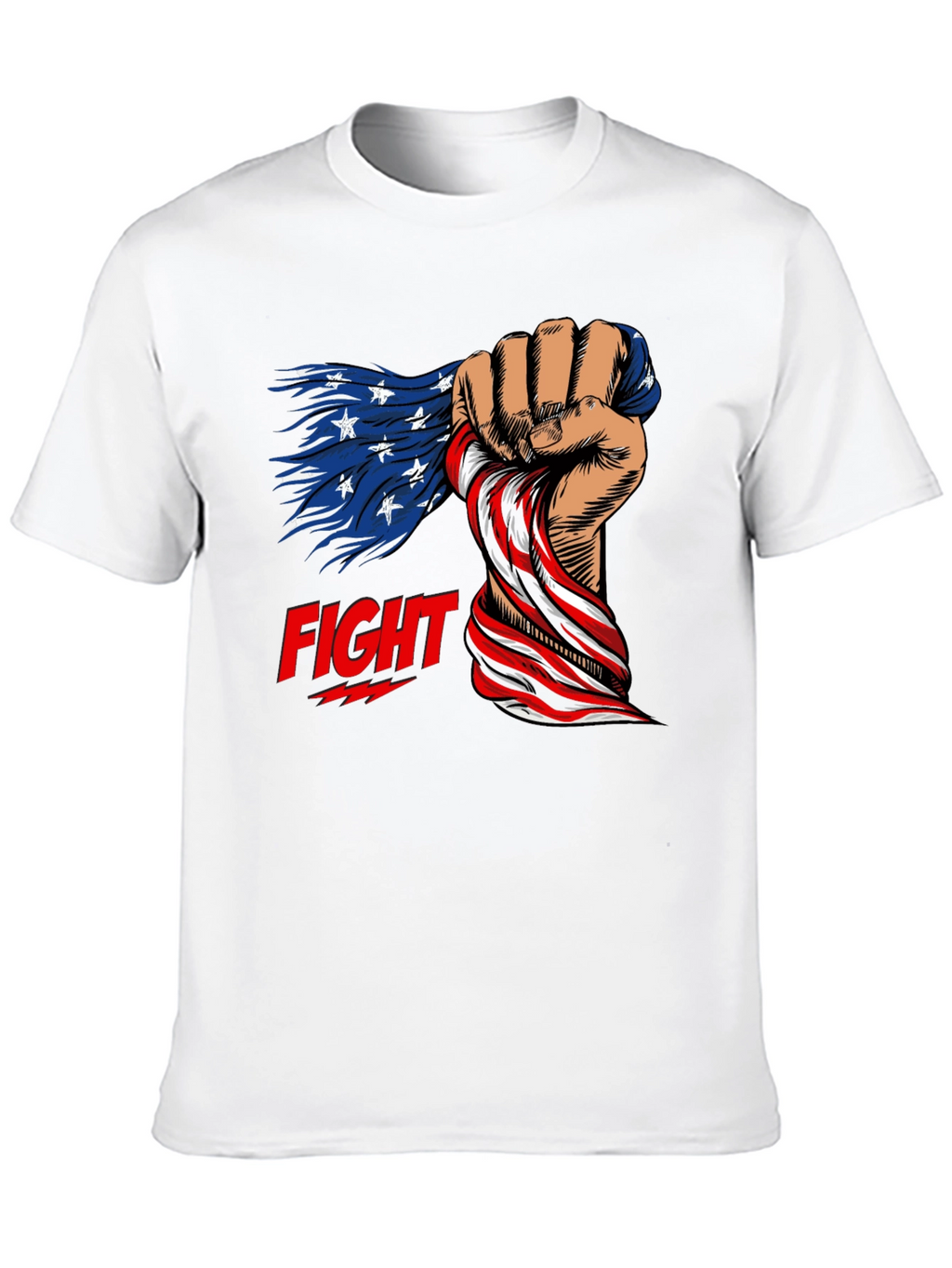Patriotic Fight T-Shirt: American Flag Fist Design