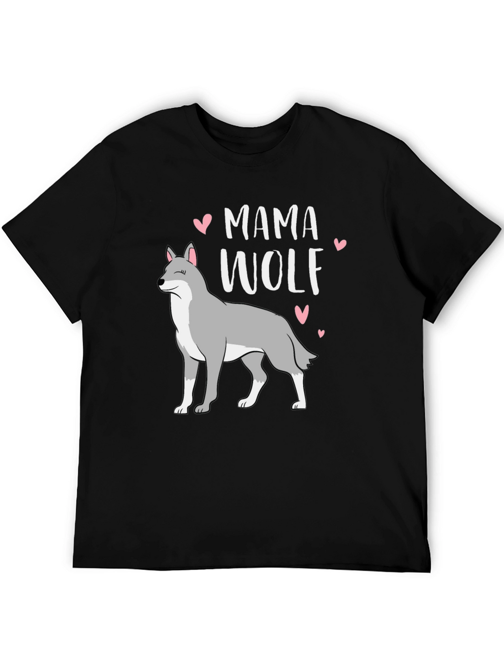 Mama Wolf Graphic T-Shirt - Black Cotton Tee