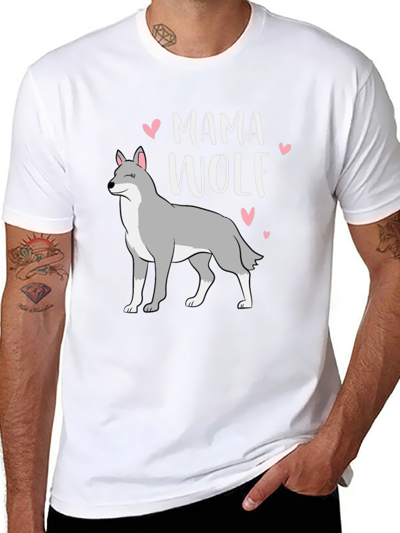 Mama Wolf Graphic T-Shirt - Black Cotton Tee