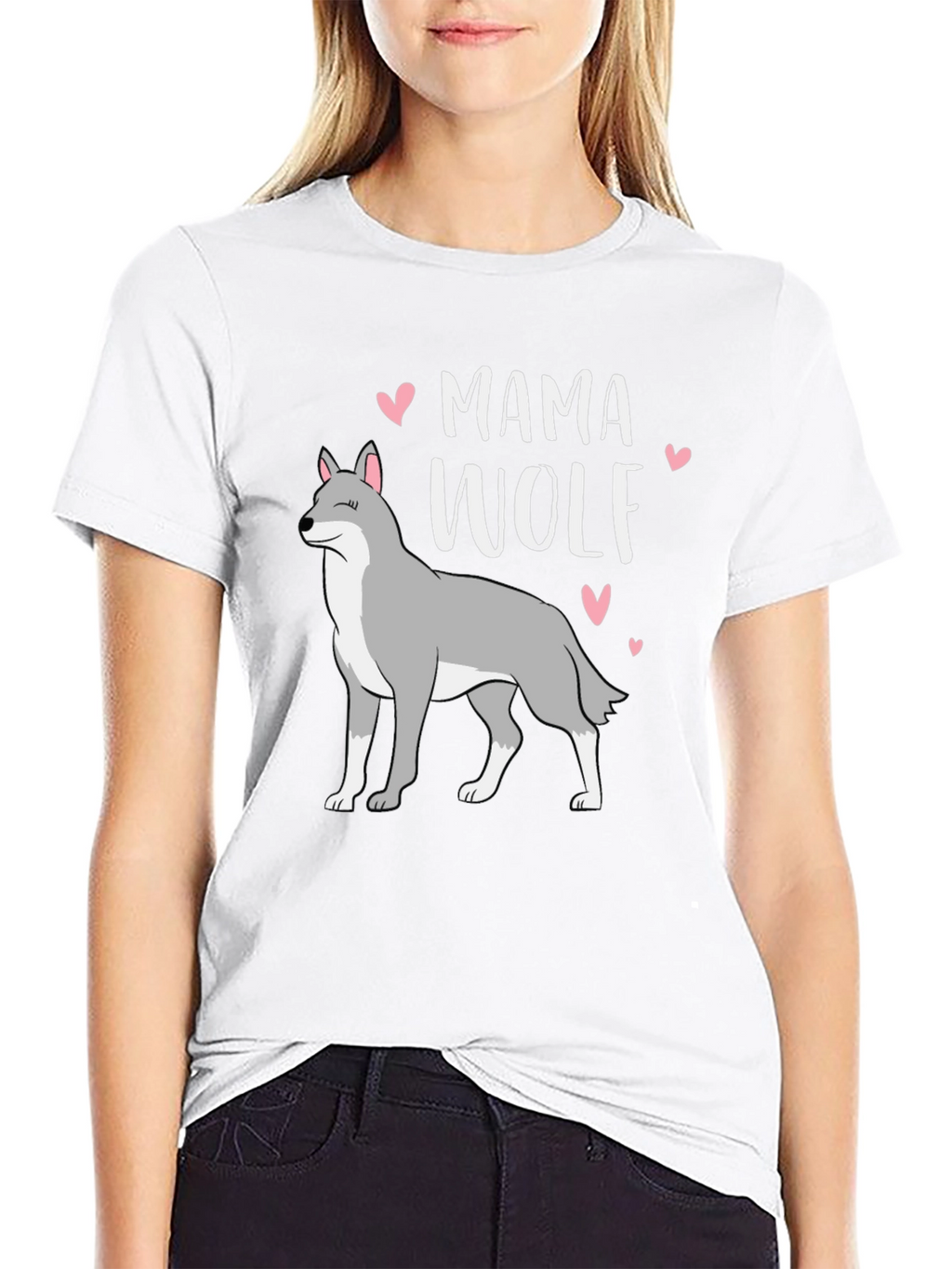 Mama Wolf Graphic T-Shirt - Black Cotton Tee