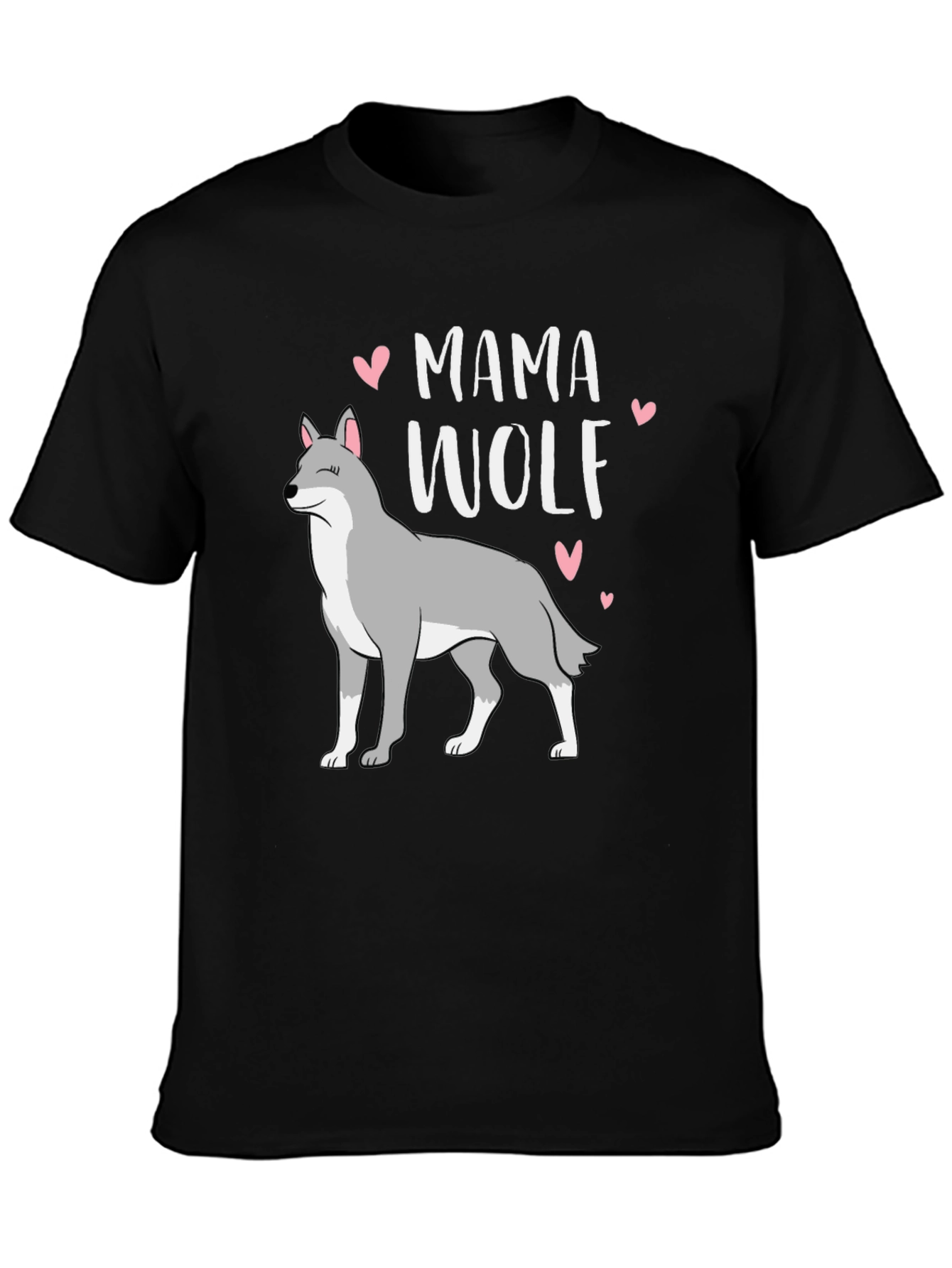 Mama Wolf Graphic T-Shirt - Black Cotton Tee