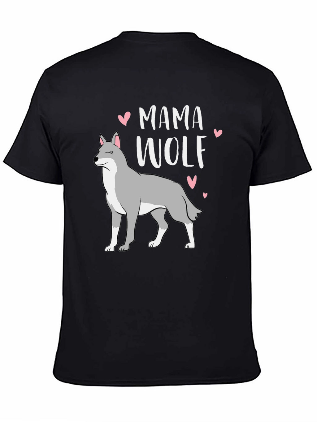 Mama Wolf Graphic T-Shirt - Black Cotton Tee