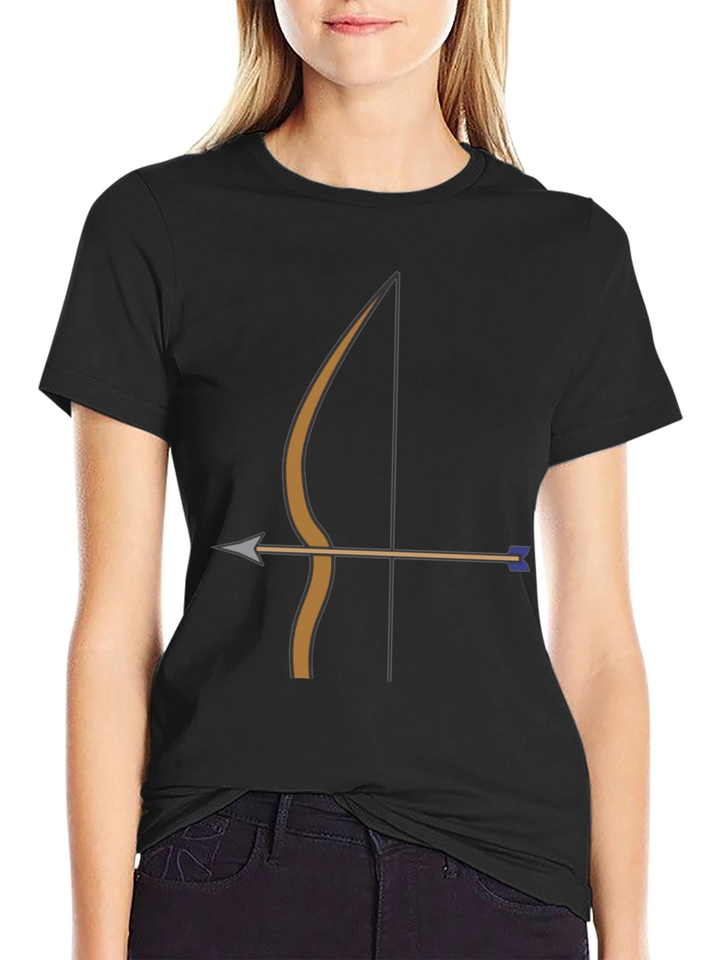 Archery Bow Arrow Graphic Tee | Black Casual T-Shirt