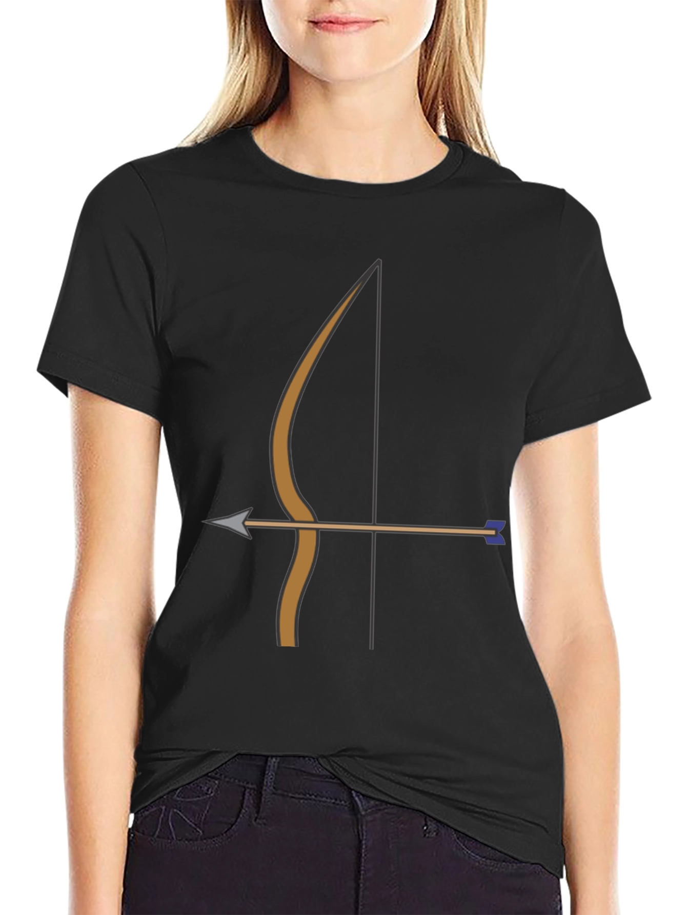 Archery Bow Arrow Graphic Tee | Black Casual T-Shirt
