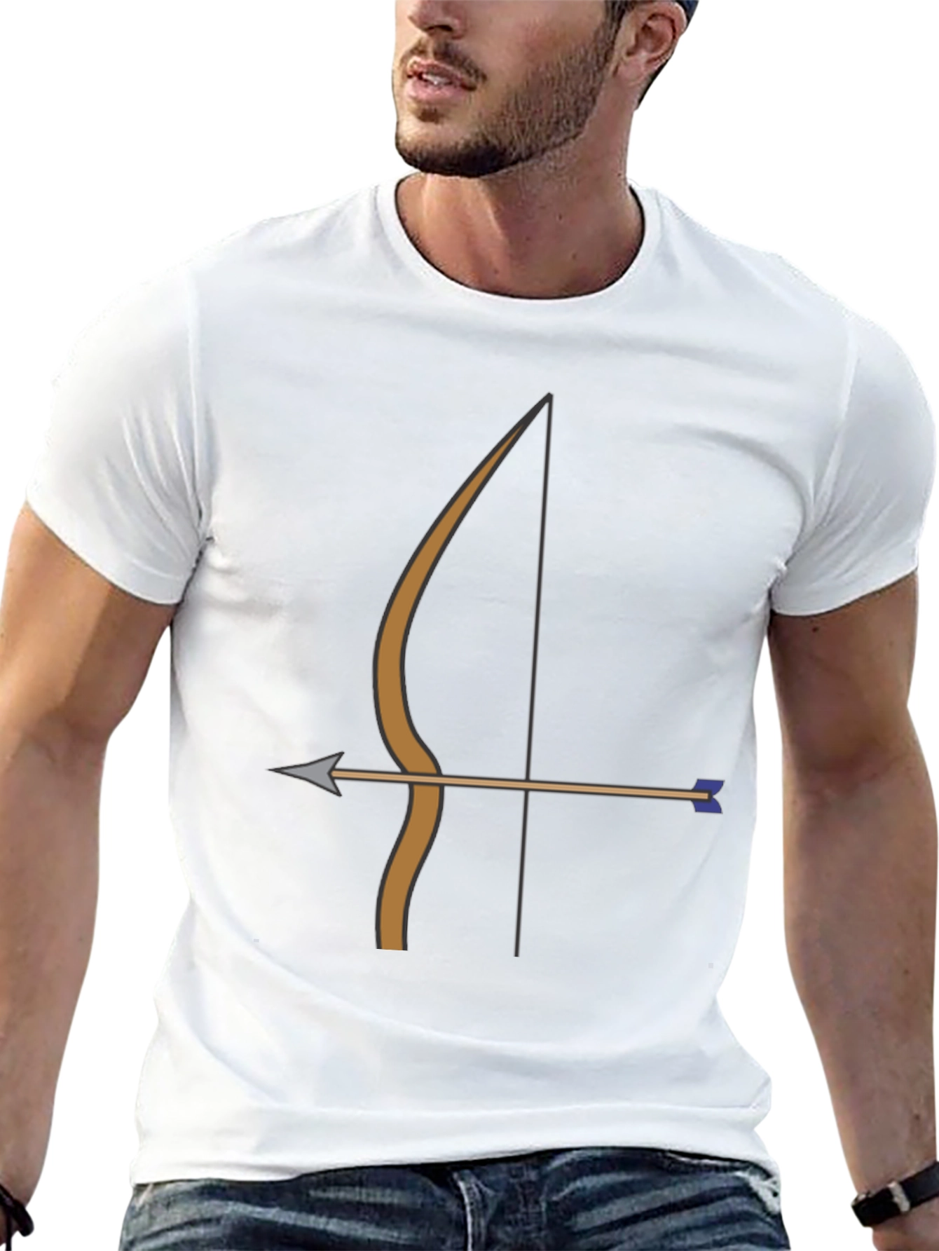 Archery Bow Arrow Graphic Tee | Black Casual T-Shirt
