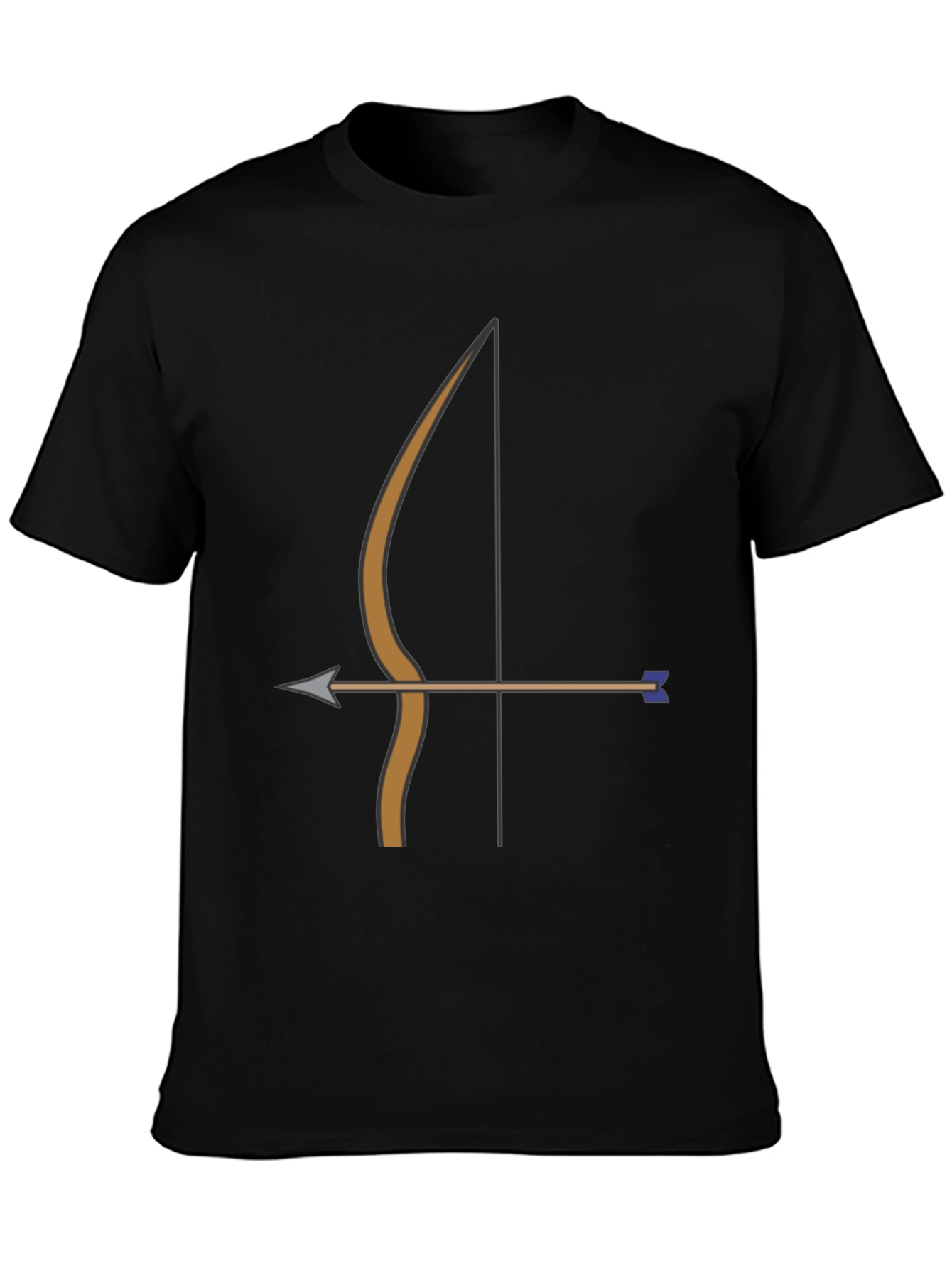 Archery Bow Arrow Graphic Tee | Black Casual T-Shirt