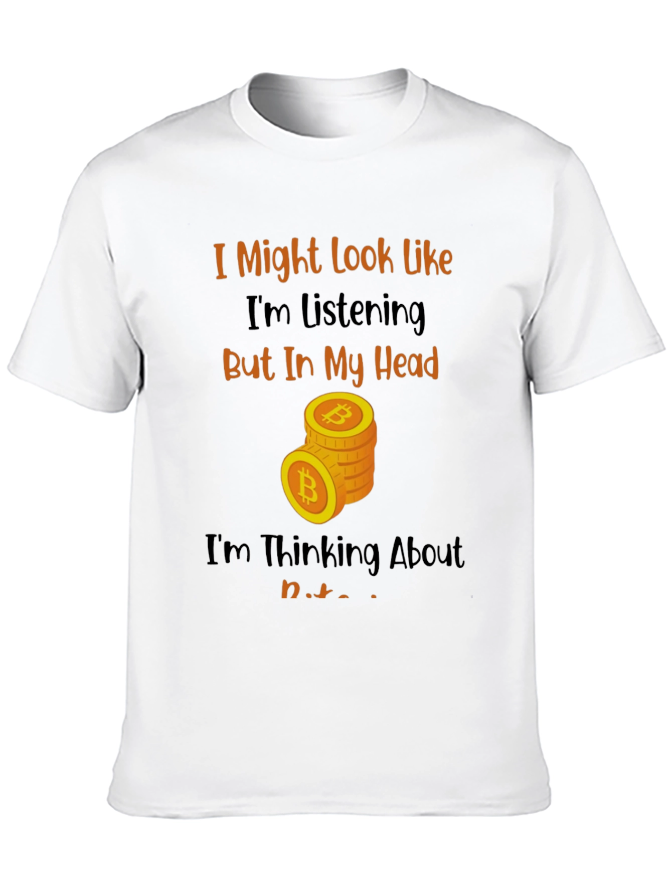 Bitcoin Thinking Funny T-Shirt