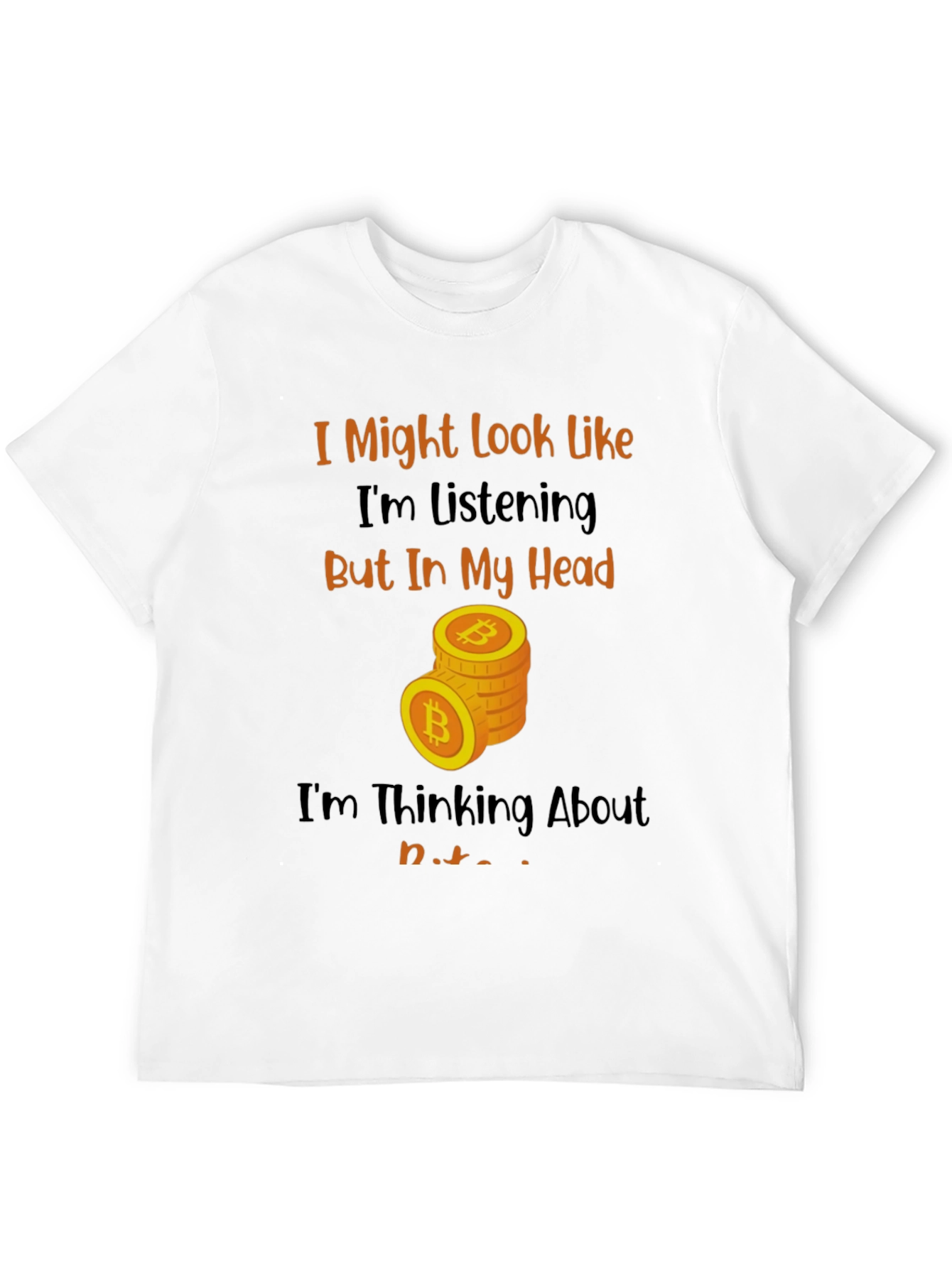 Bitcoin Thinking Funny T-Shirt