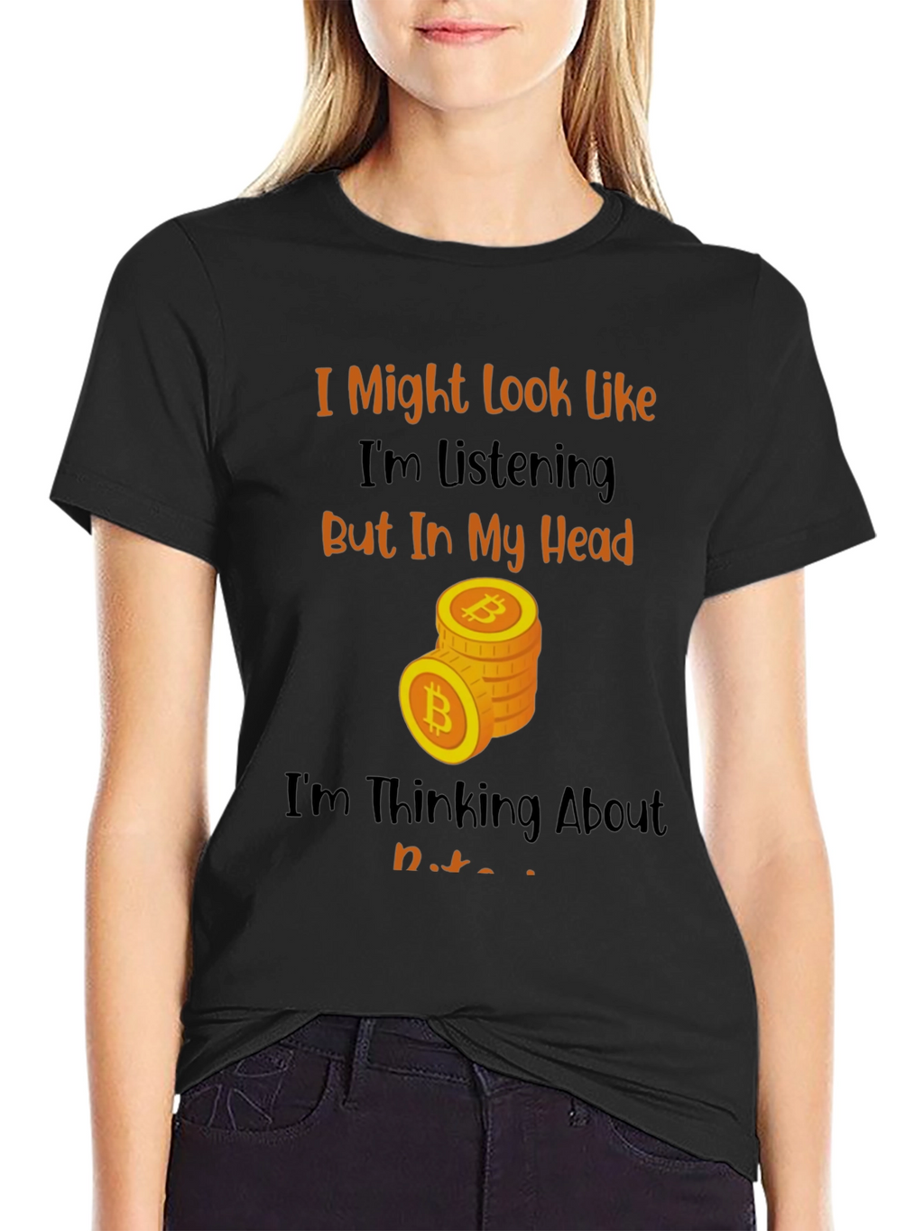 Bitcoin Thinking Funny T-Shirt