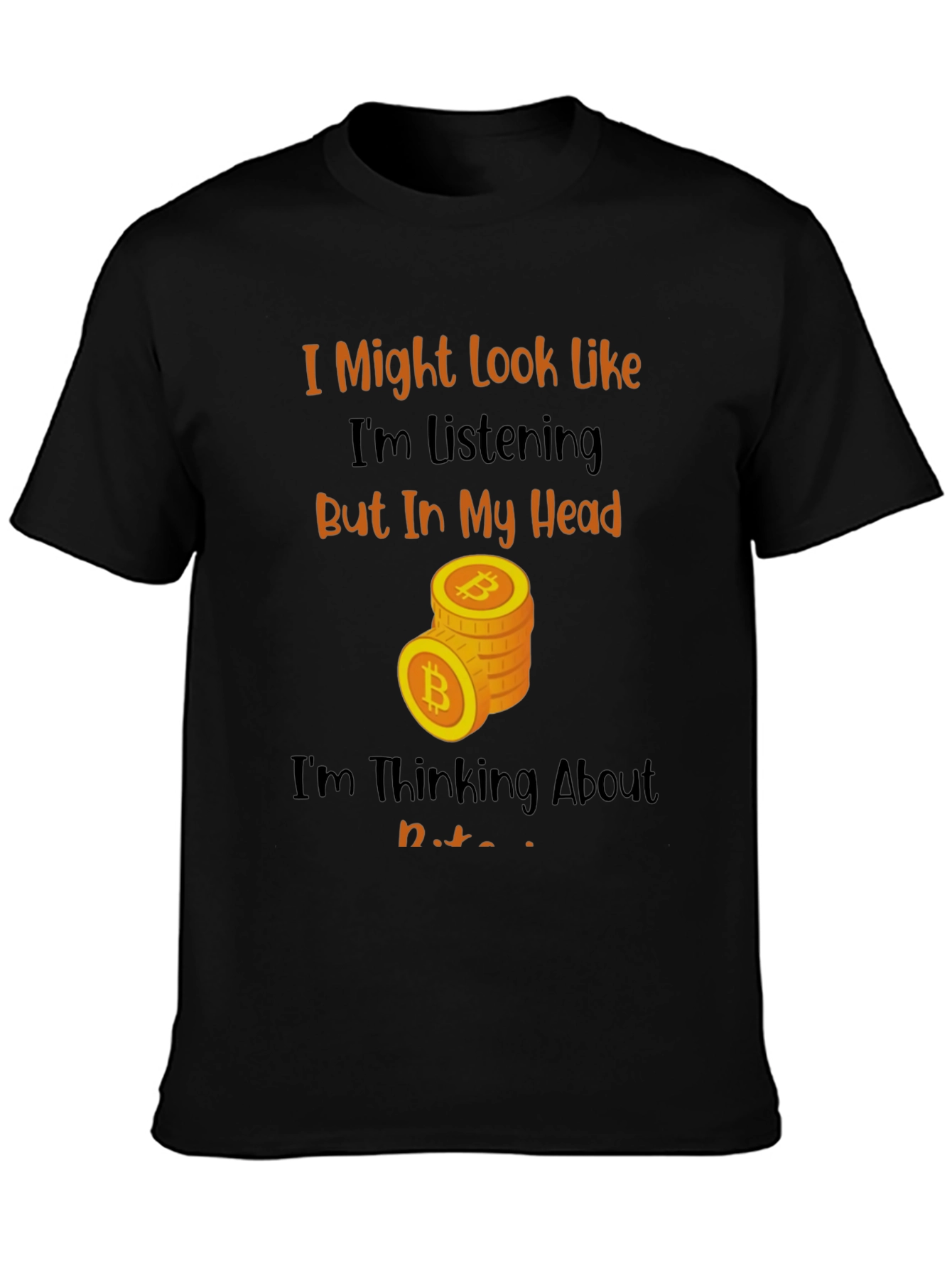 Bitcoin Thinking Funny T-Shirt