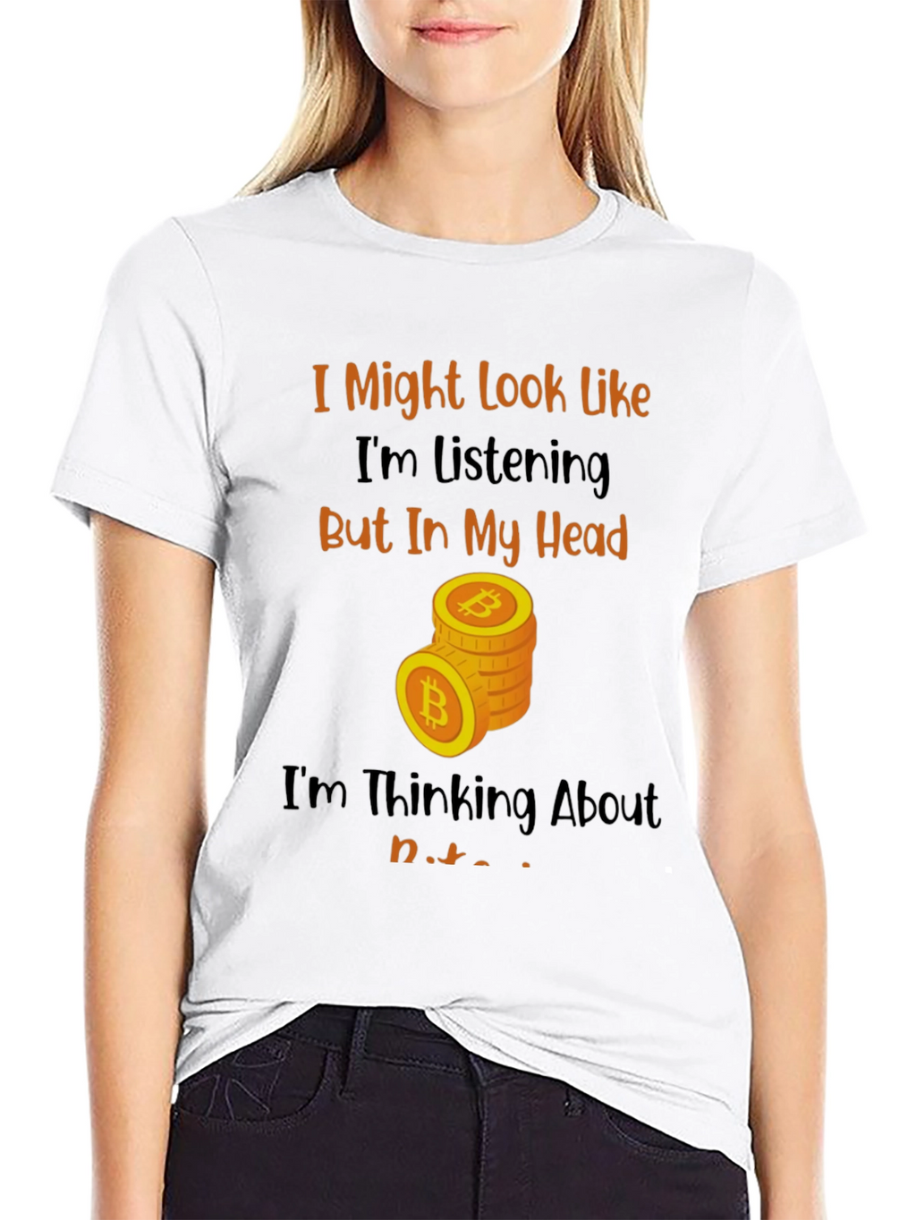 Bitcoin Thinking Funny T-Shirt
