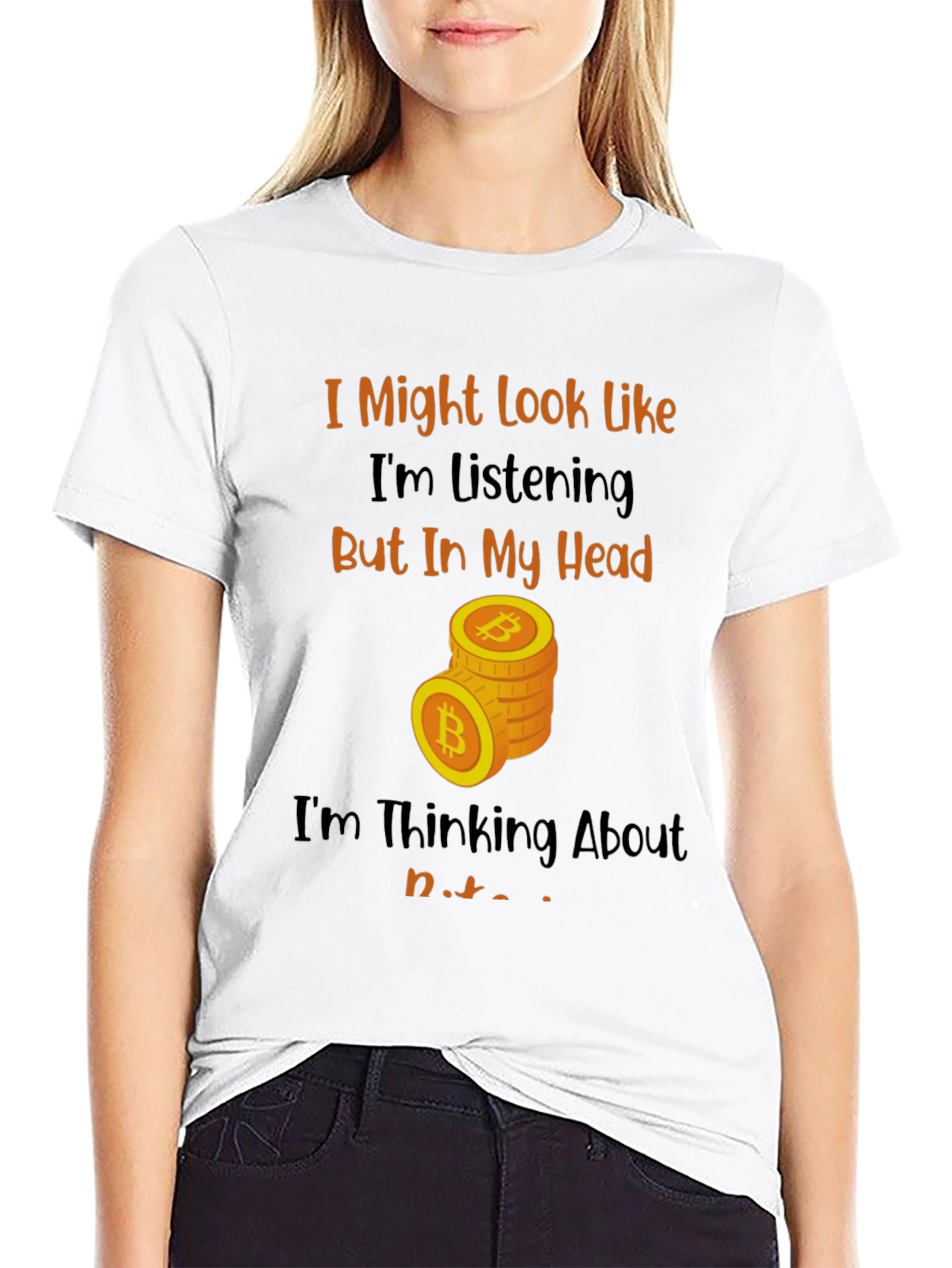 Bitcoin Thinking Funny T-Shirt
