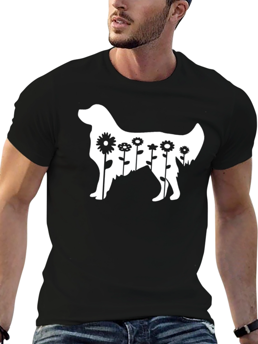 Dog & Flowers Graphic Tee