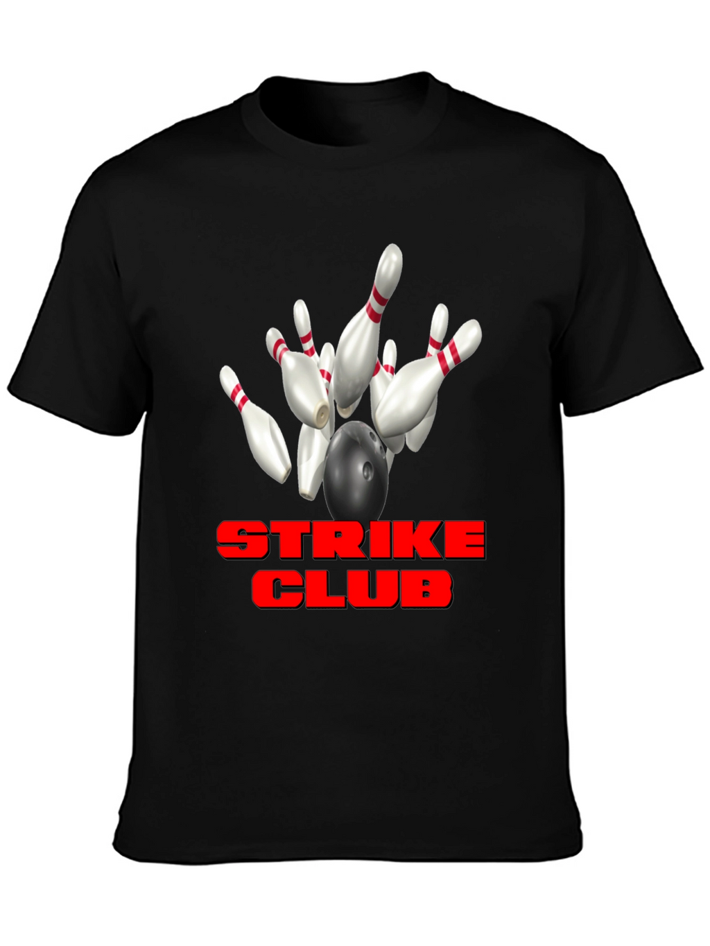 Strike Club Bowling T-Shirt - Black