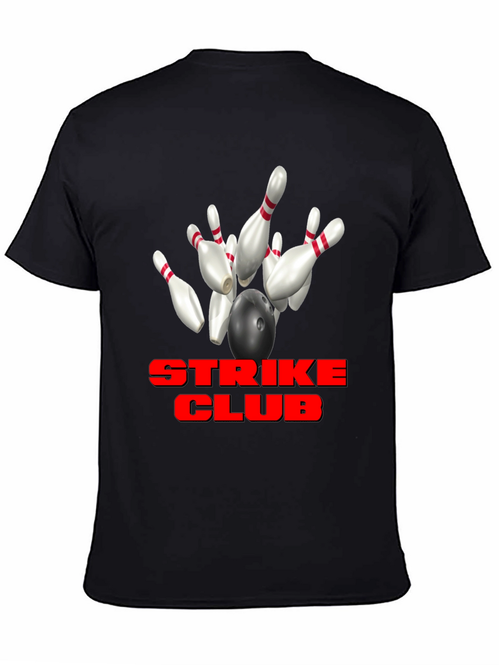 Strike Club Bowling T-Shirt - Black