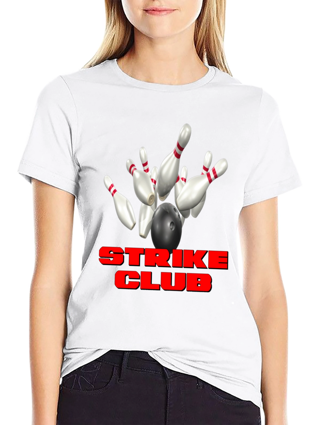 Strike Club Bowling T-Shirt - Black