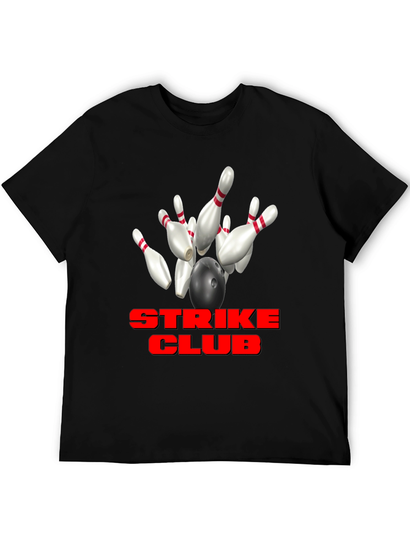 Strike Club Bowling T-Shirt - Black